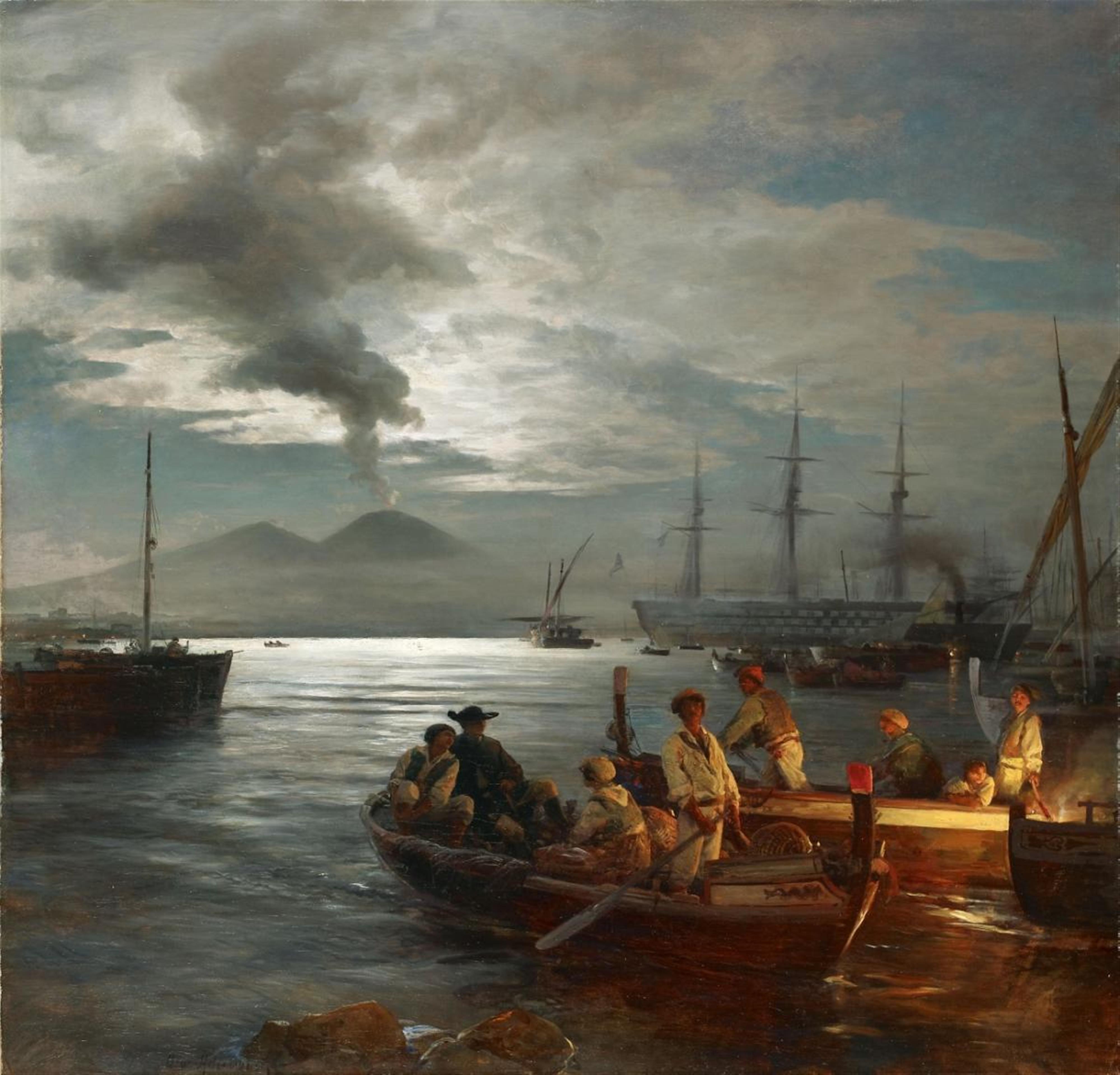 Oswald Achenbach - FISHERMEN IN THE GULF OF NAPLES - image-1