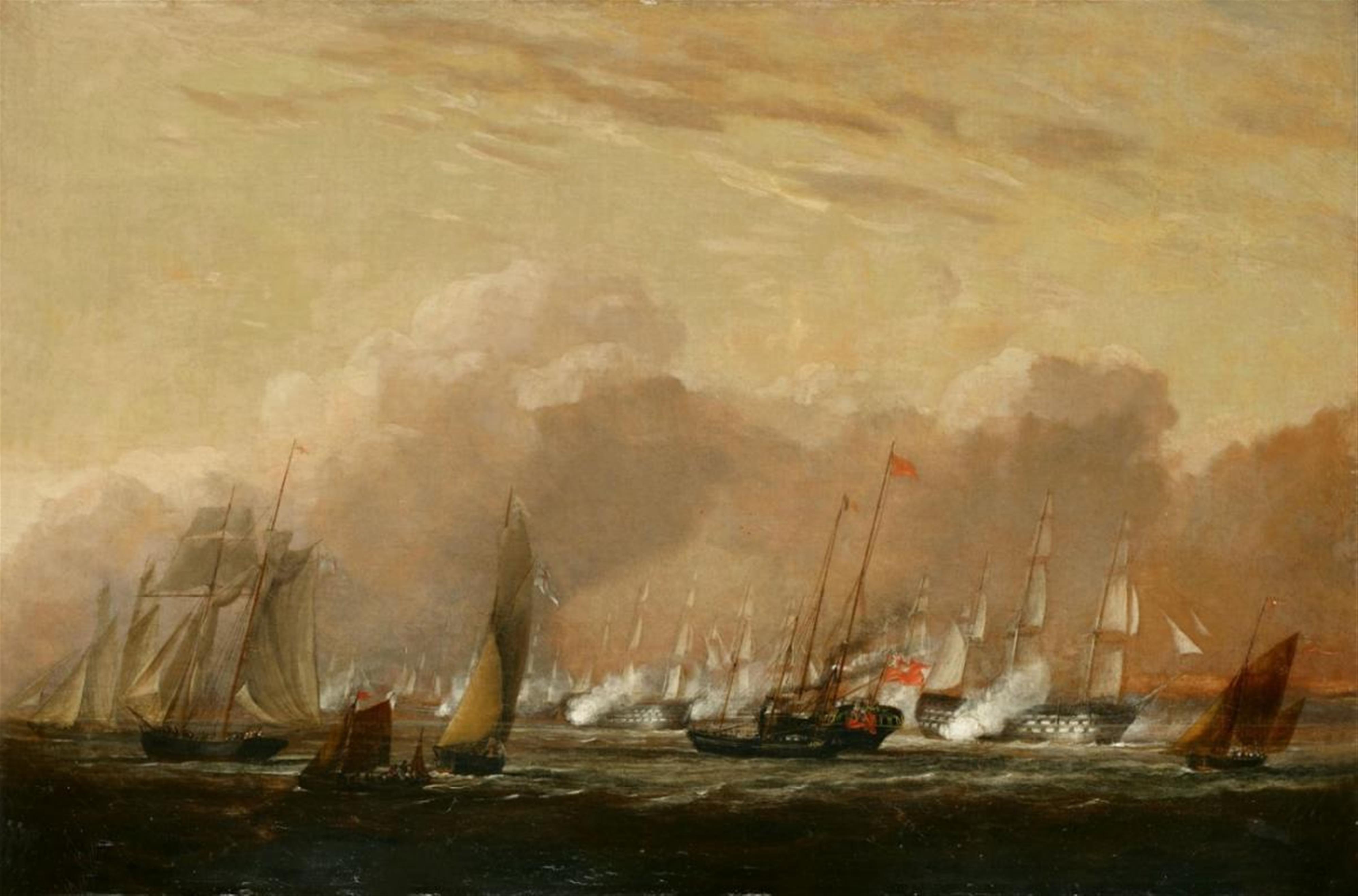 William Joy, attributed to - NAVAL BATTLE - image-1