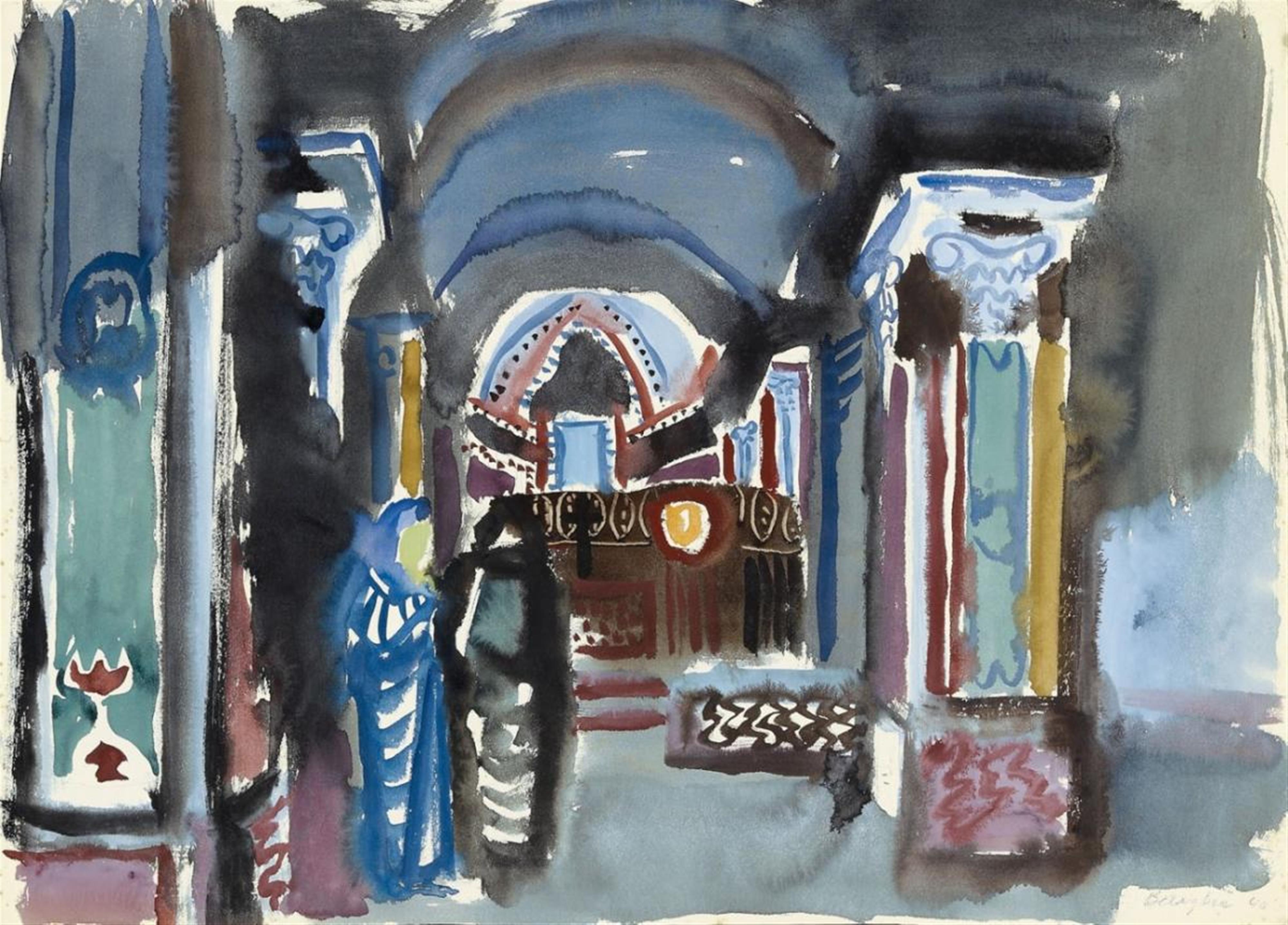 Eduard Bargheer - Church Interior with Worshippers - image-1