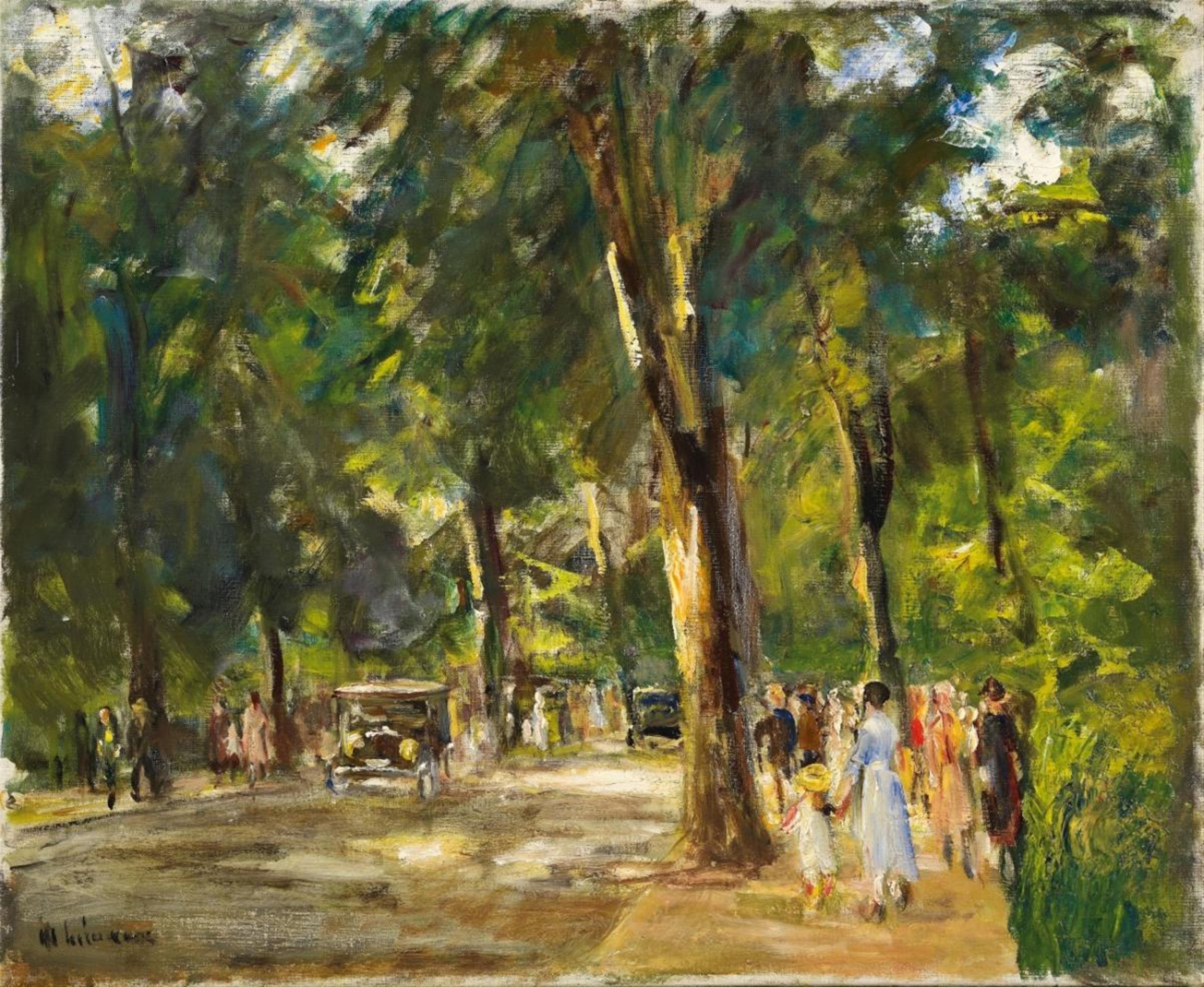 Max Liebermann - The Große Seestraße in Wannsee with Strollers - image-1