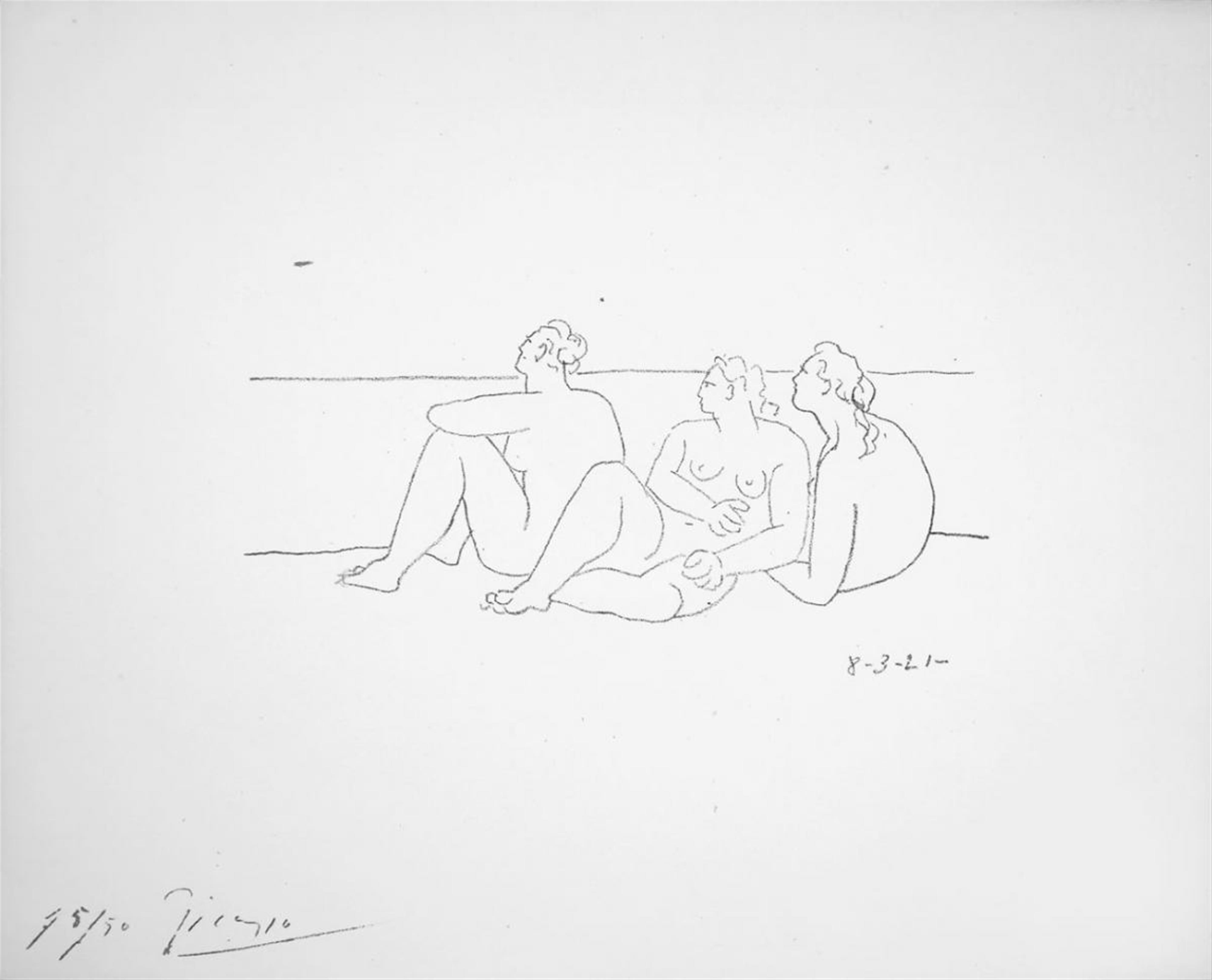 Pablo Picasso - Sur la Plage II (3 Nus) - image-1