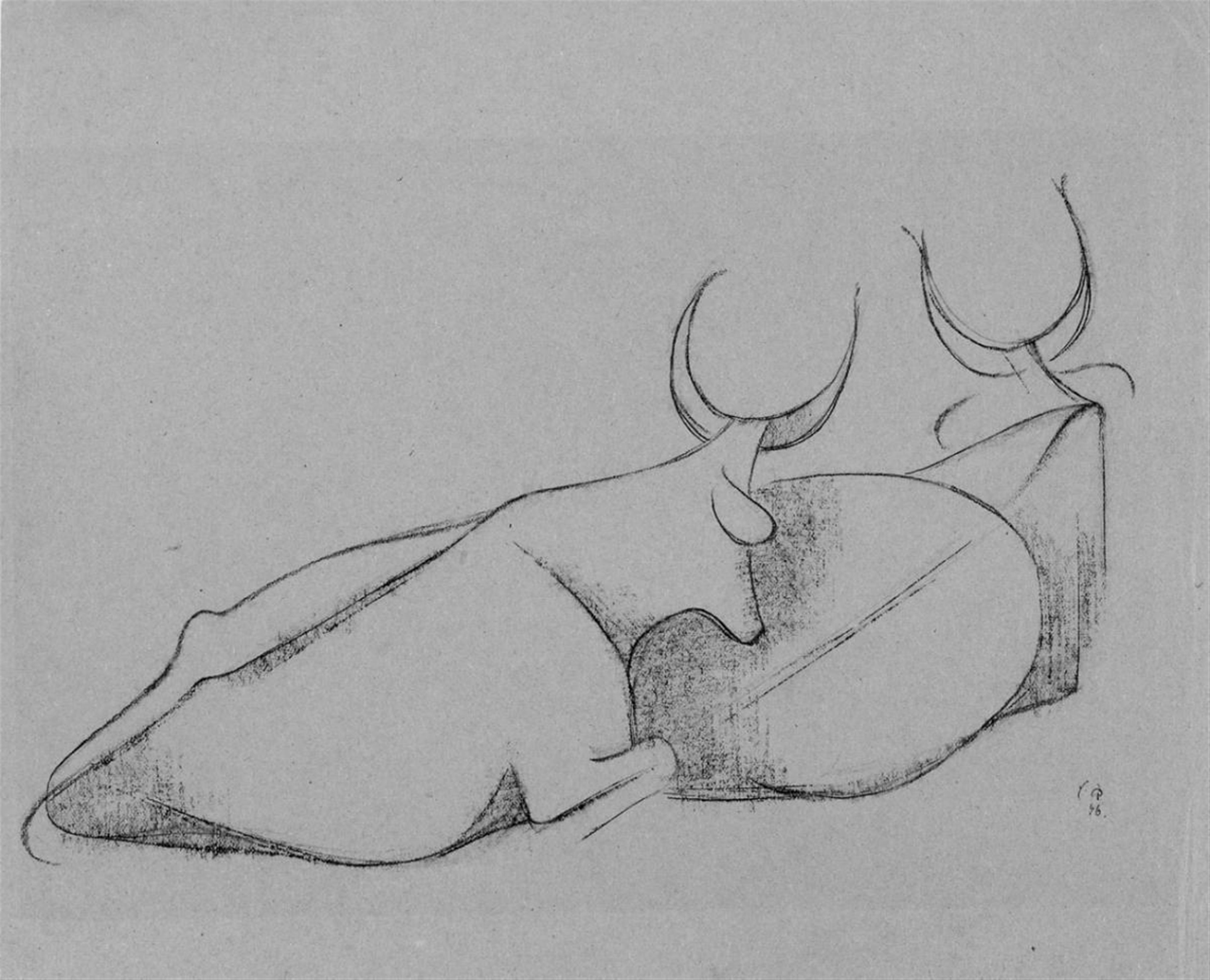 Emy Roeder - Zwei liegende Büffel. Ziegenpaar - image-1