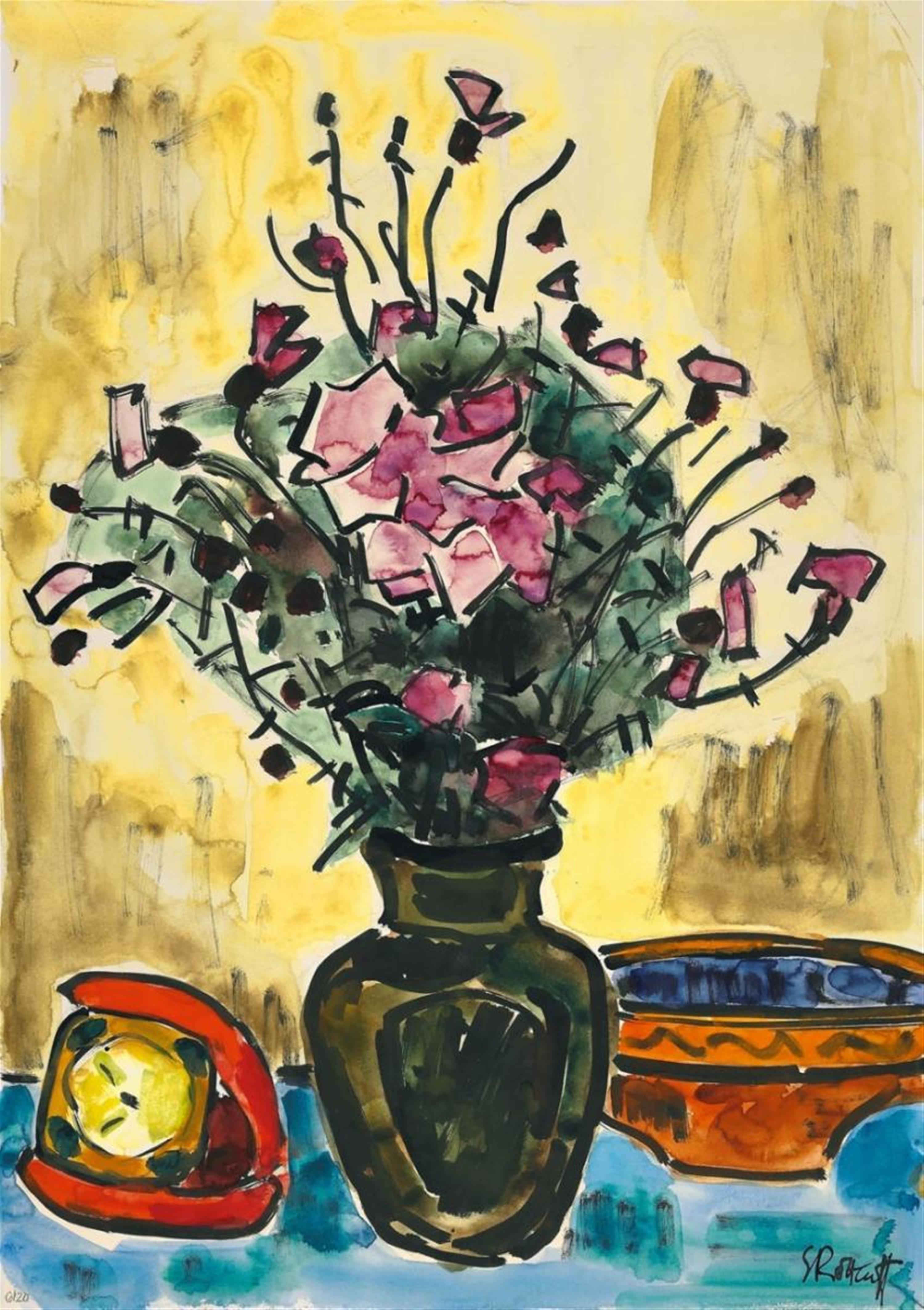 Karl Schmidt-Rottluff - Still-Life with Flower Vase - image-1