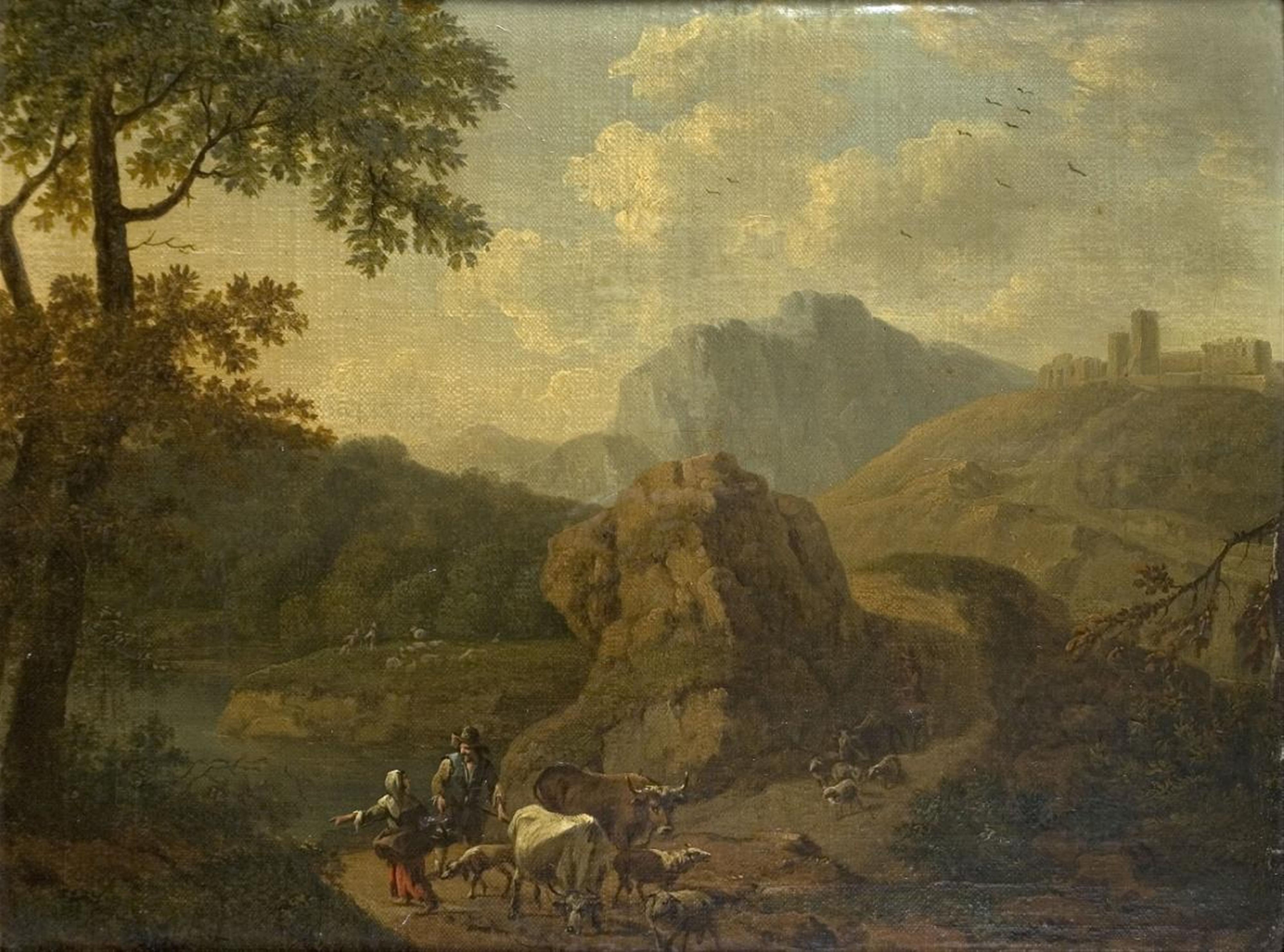 Nicolaes Berchem, in the manner of - ITALIEN LANDSCAPE WITH SHEPHERDS AND SHEEPS - image-1