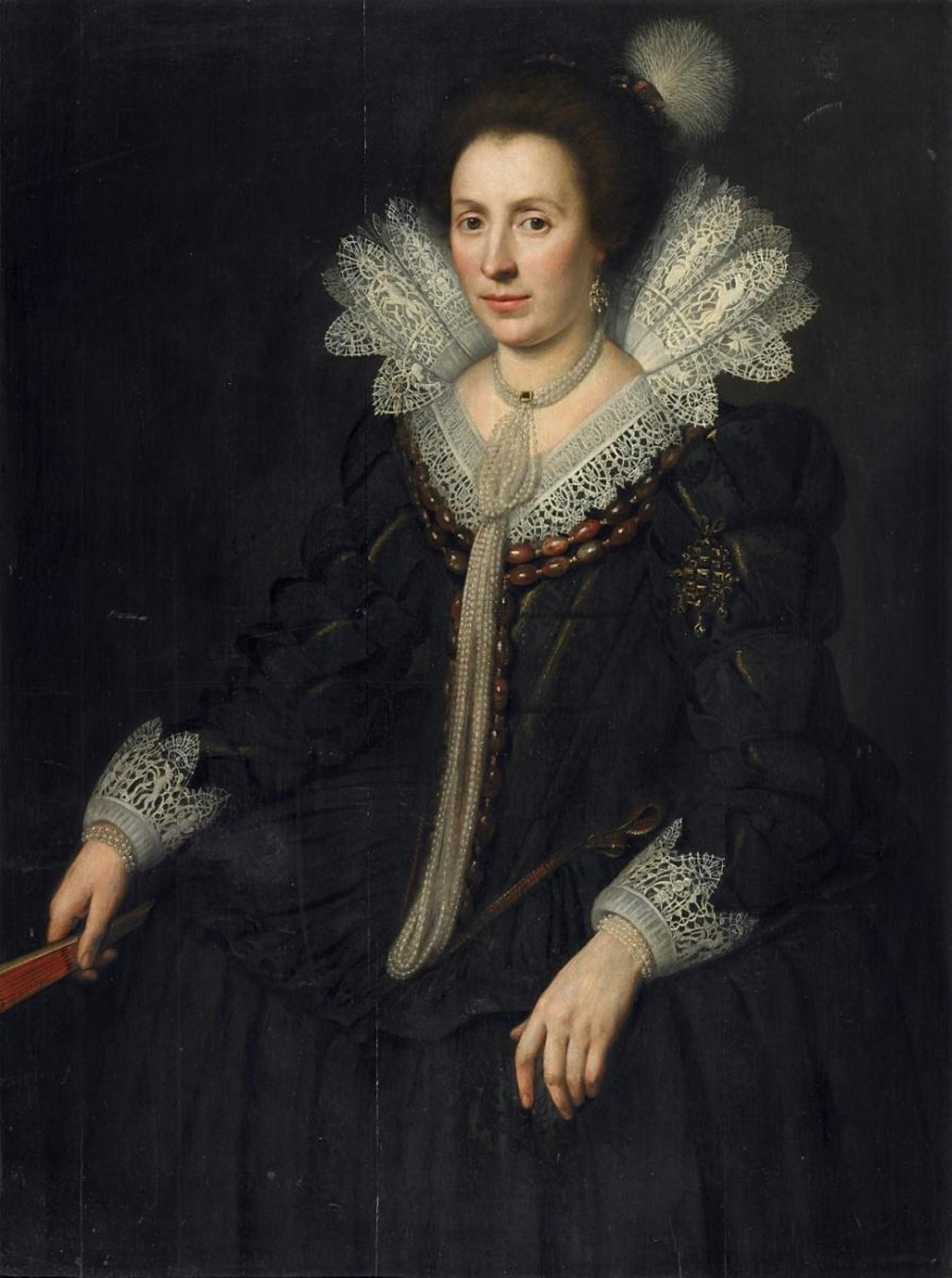 Michiel van Mierevelt, early 17th century - PORTRAIT OF A LADY WITH FAN - image-1