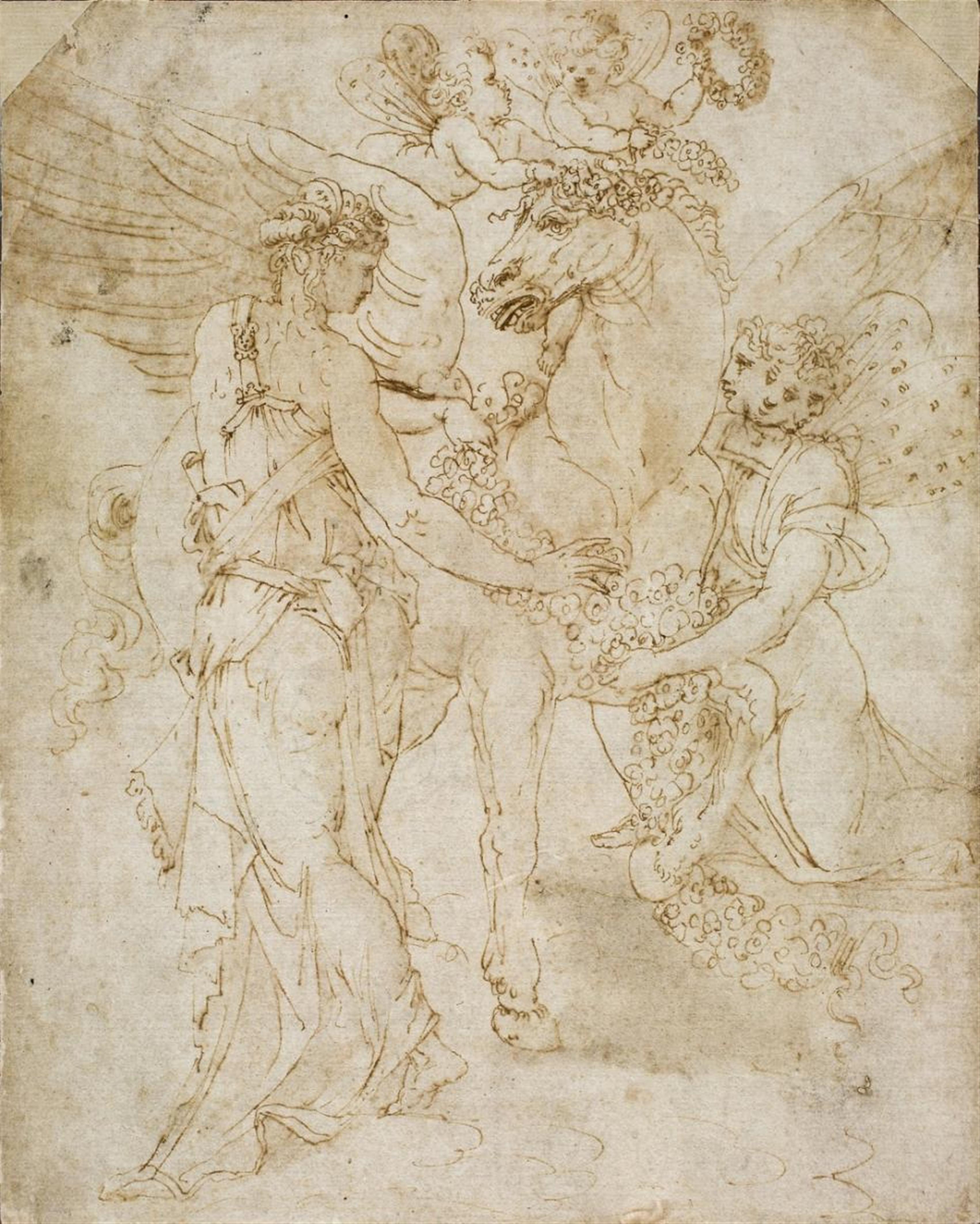 Francesco Primaticcio, attributed to - DIANA AND HEKATE CROWNING PEGASUS - image-1