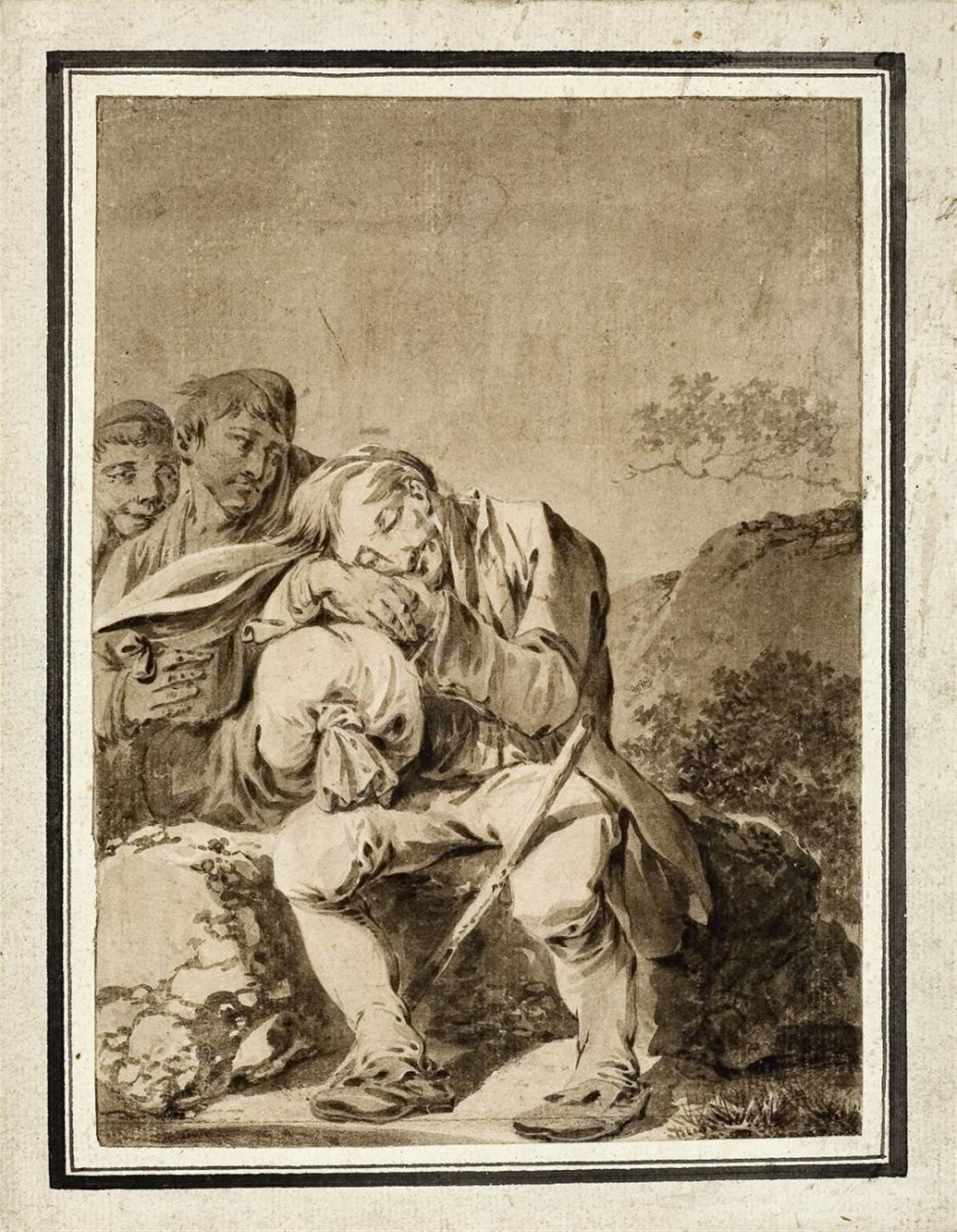 Etienne Aubry, attributed to - SLEEPING WANDERERS - image-1