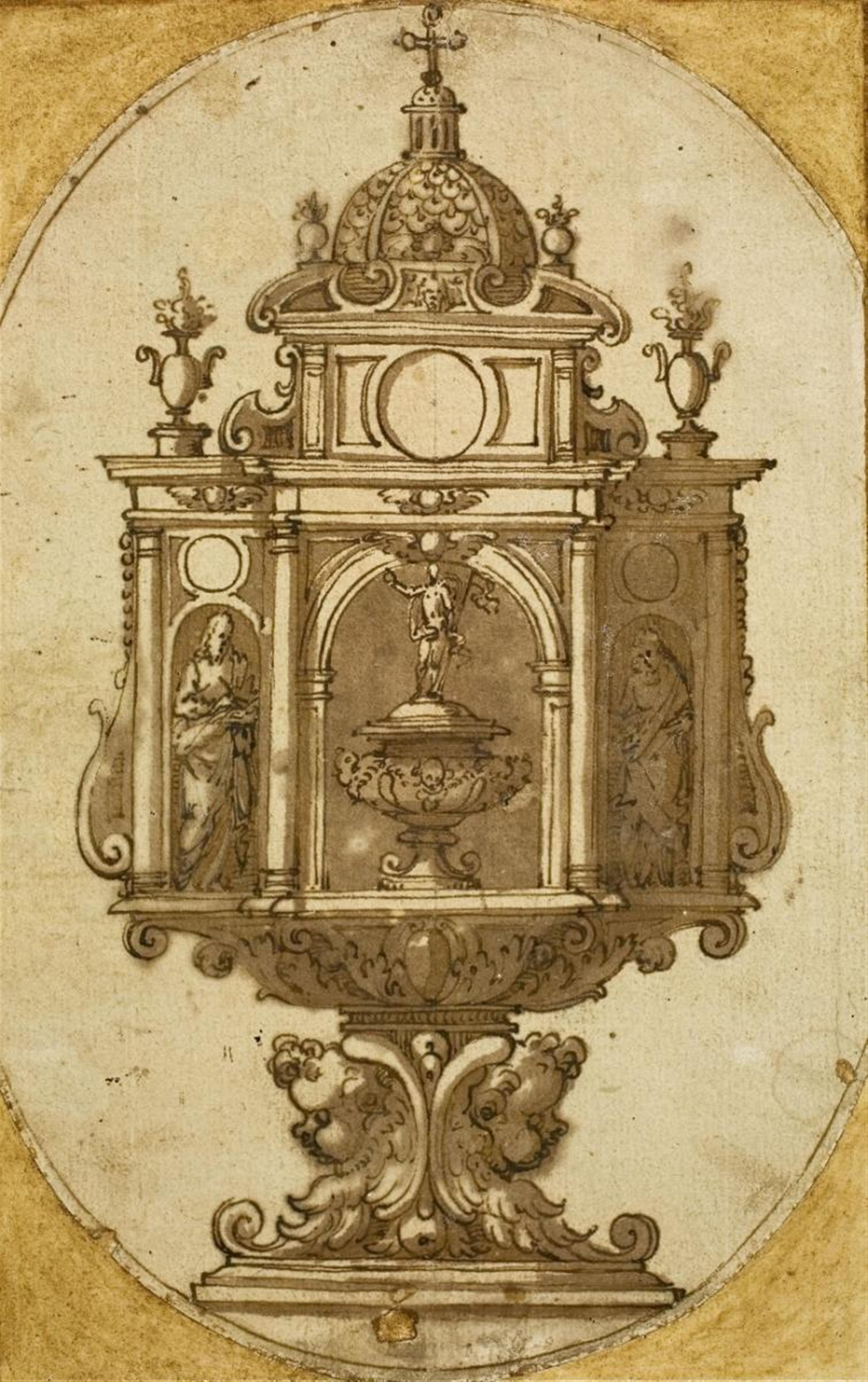 German School, 17th century - DESIGN FOR A SMALL ALTAR - image-1