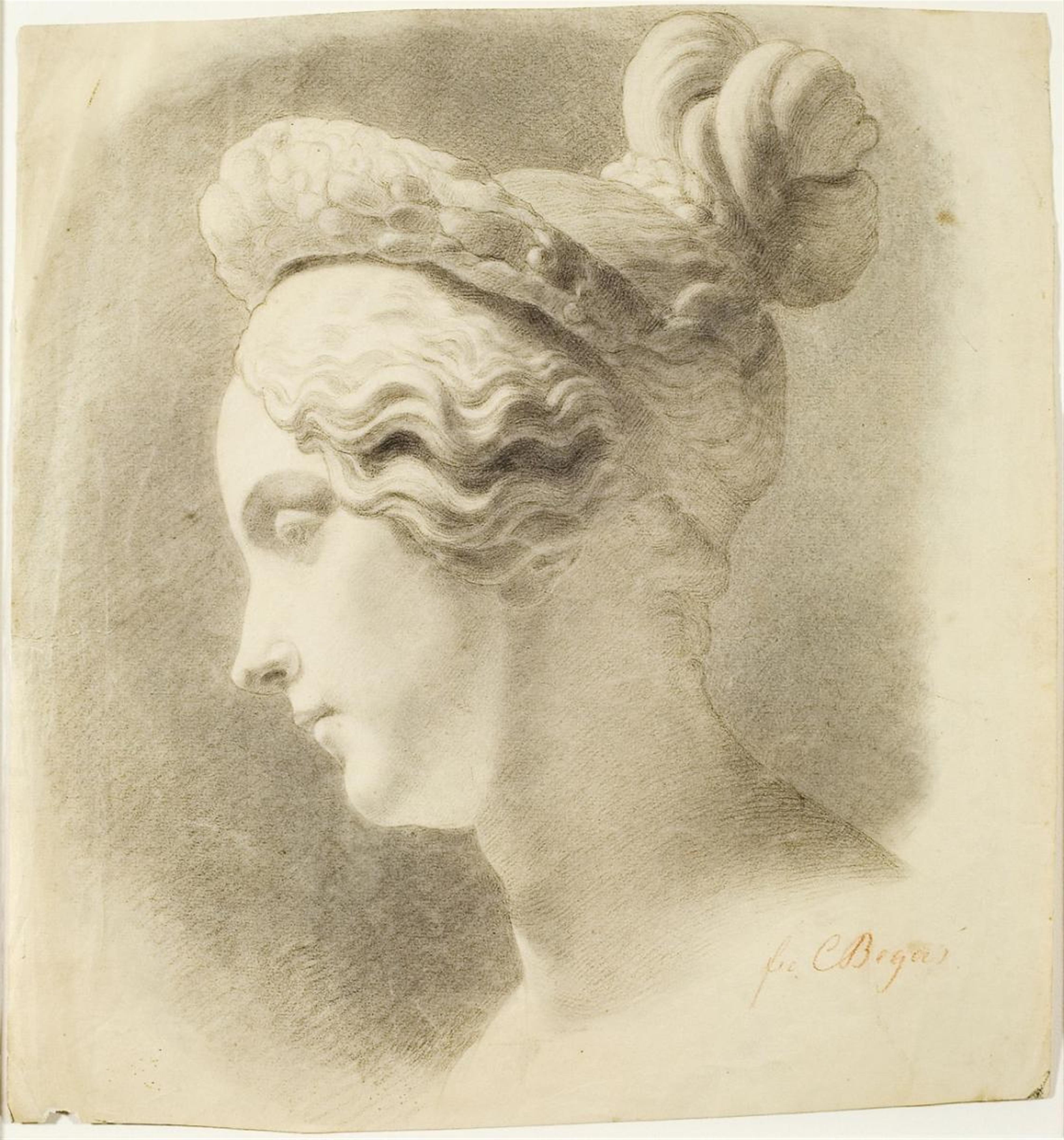 Carl Begas - STUDY OF A FEMALE HEAD SEEN IN PROFILE - image-1