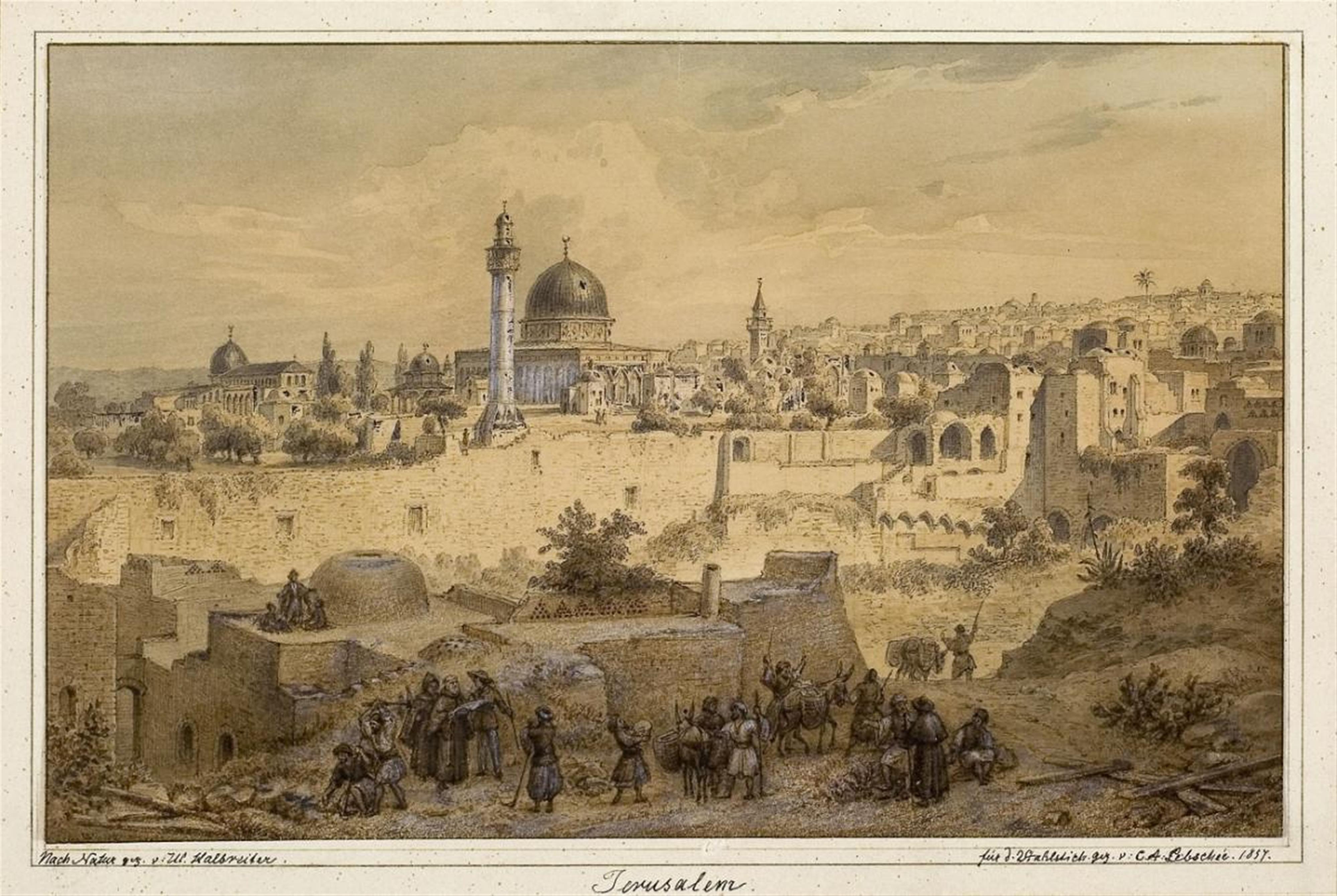 Carl August Lebschée - VIEW OF JERUSALEM - image-1