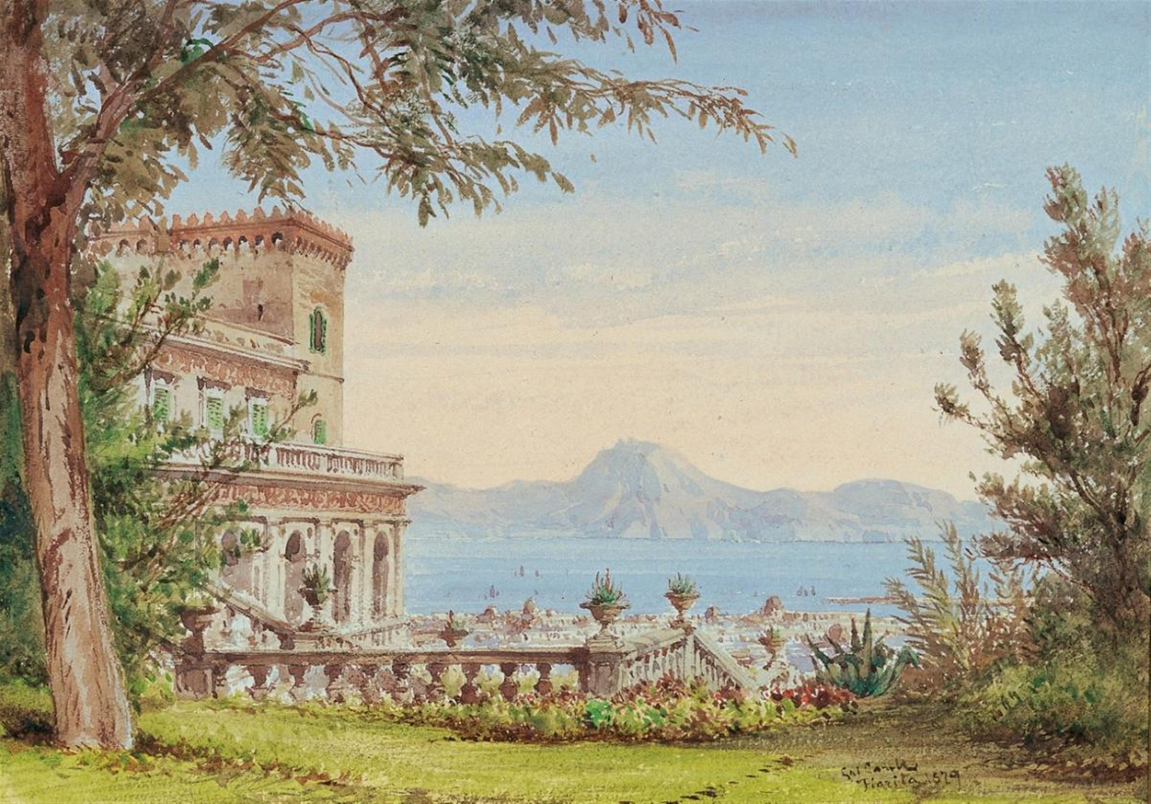 Giuseppe Carelli - A PALACE AT THE BAY OF PALERMO - image-2