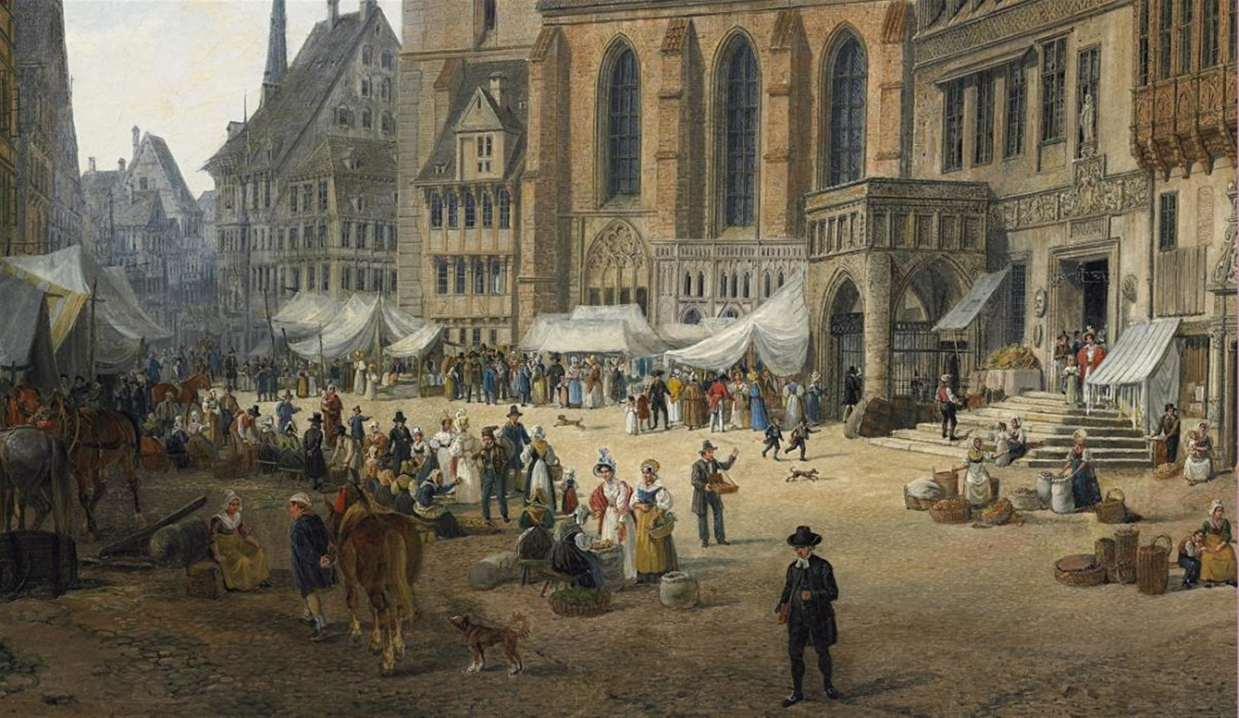 Domenico Quaglio the Younger - The Market Church of St. Georgii et Jacobi, the Market Place and the Town Hall in Hannover - image-2