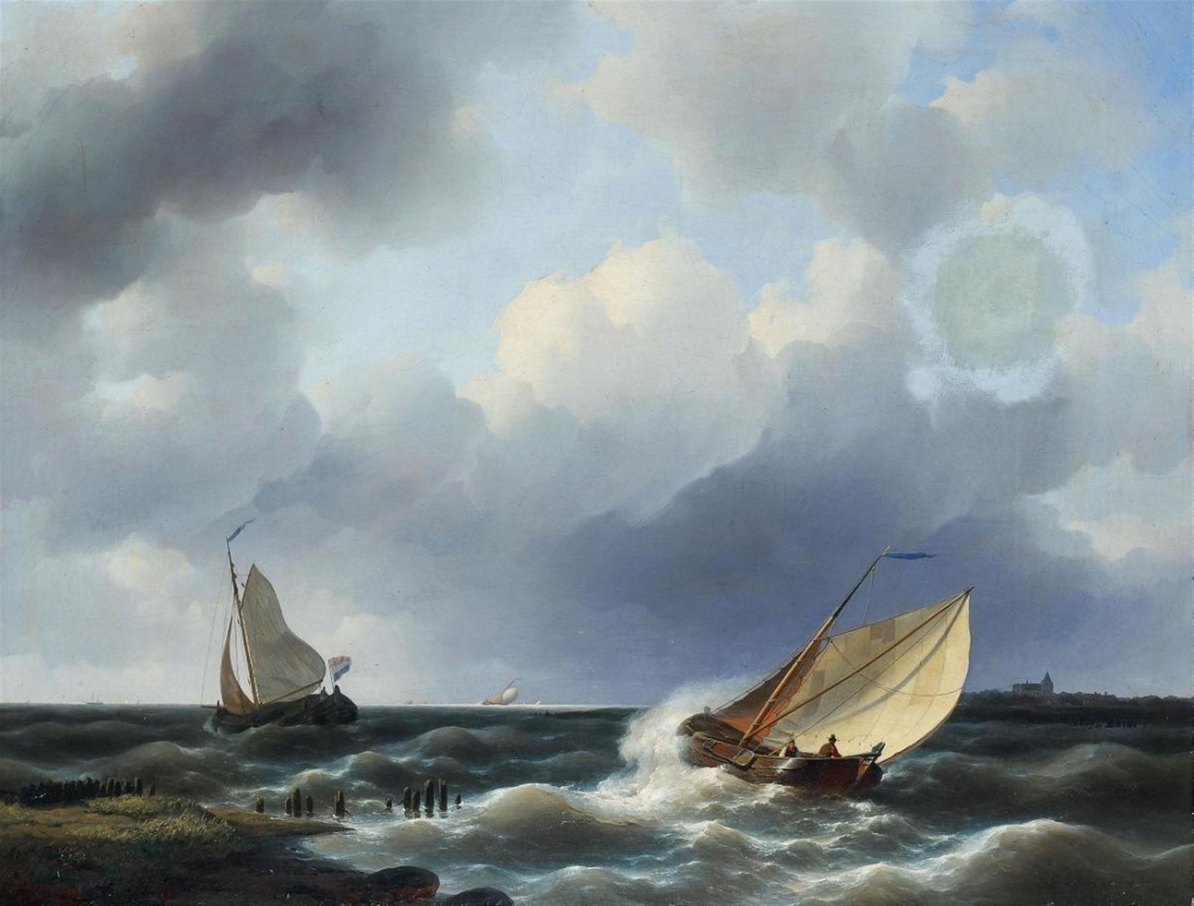 Abraham Hulk - FISHER BOATS IN A STORMY SEA - image-1