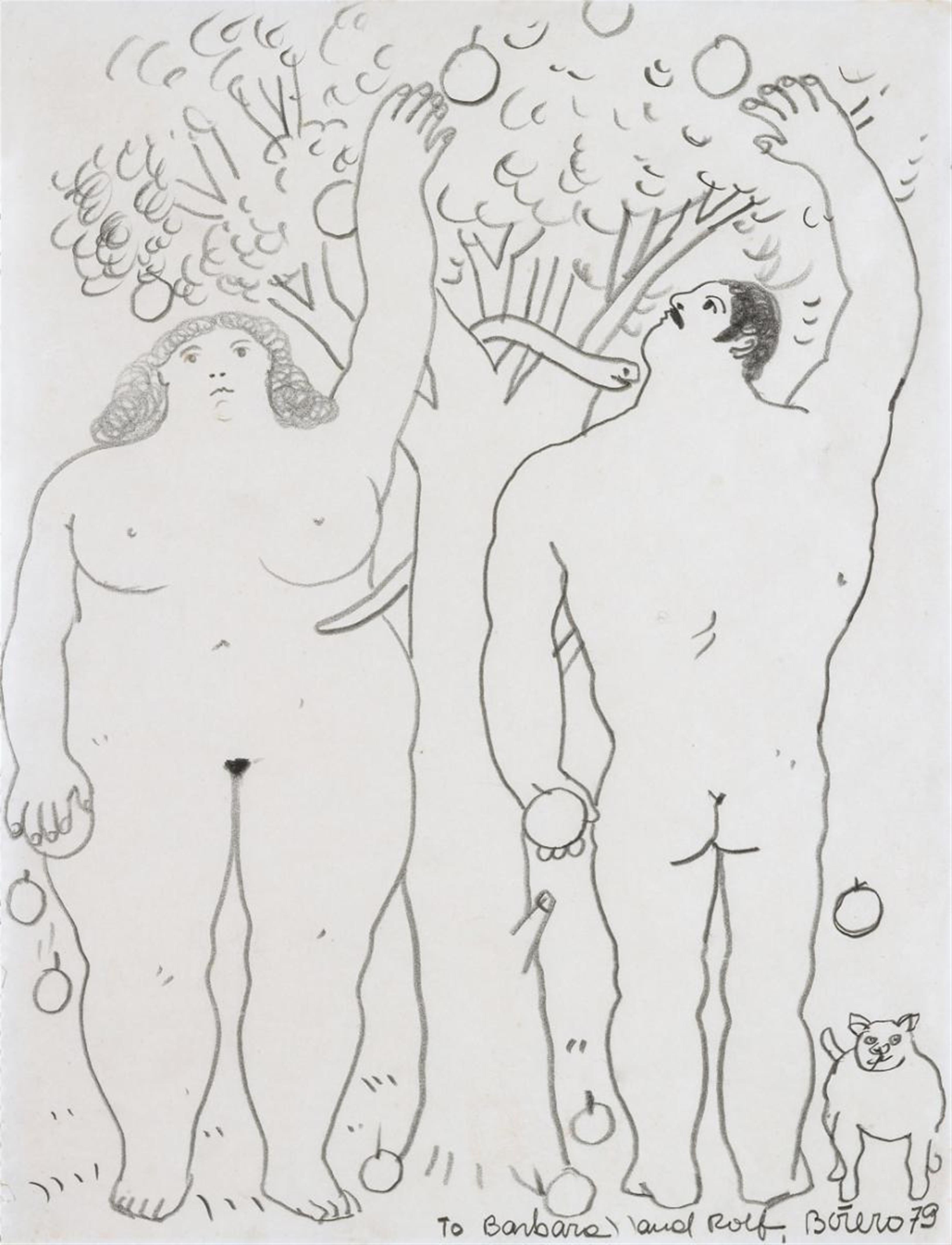 Fernando Botero - Untitled (Adam and Eve) - image-1