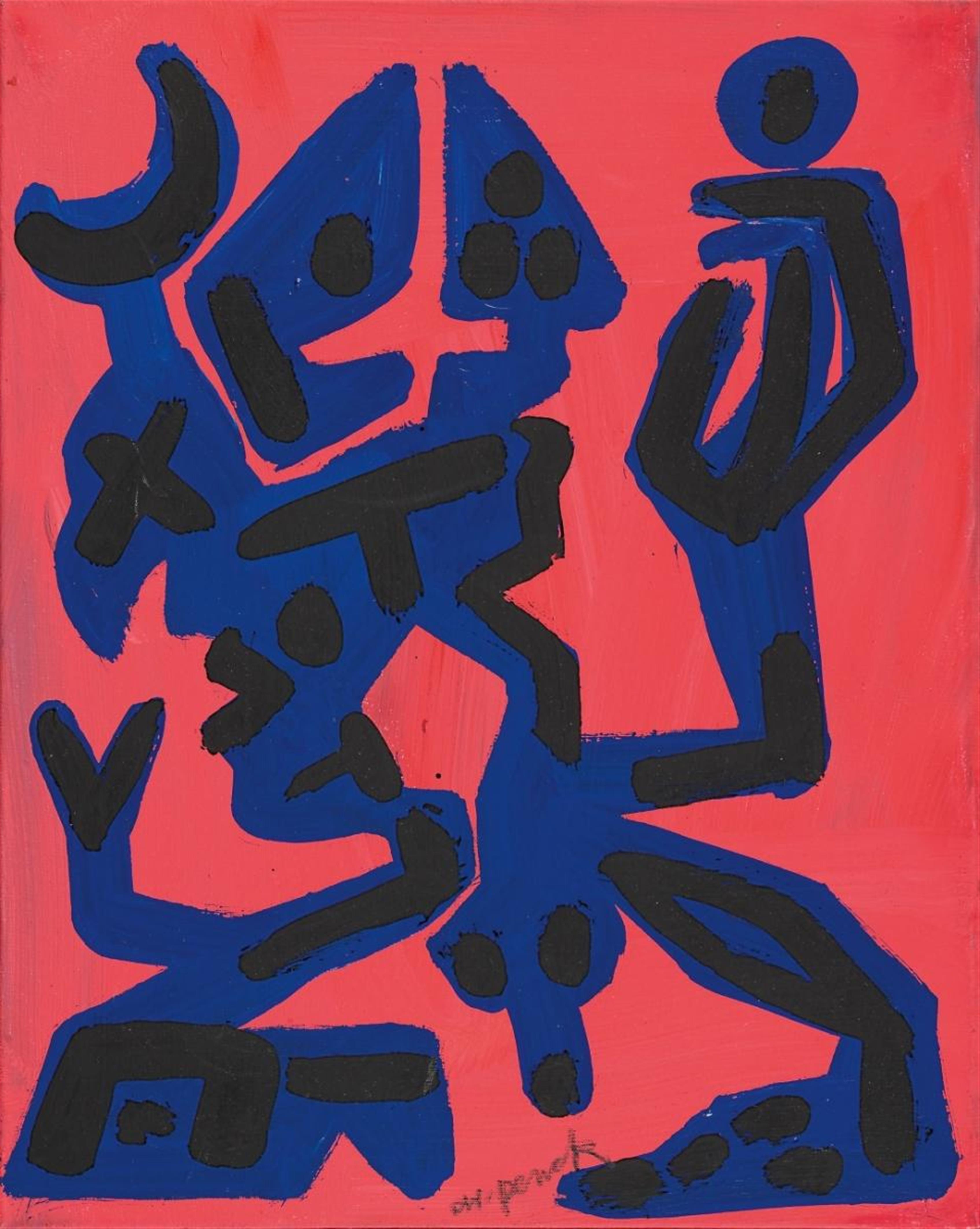 A.R. Penck - Konzept Blau-Rot 3 (Concept Blue-Red 3) - image-1