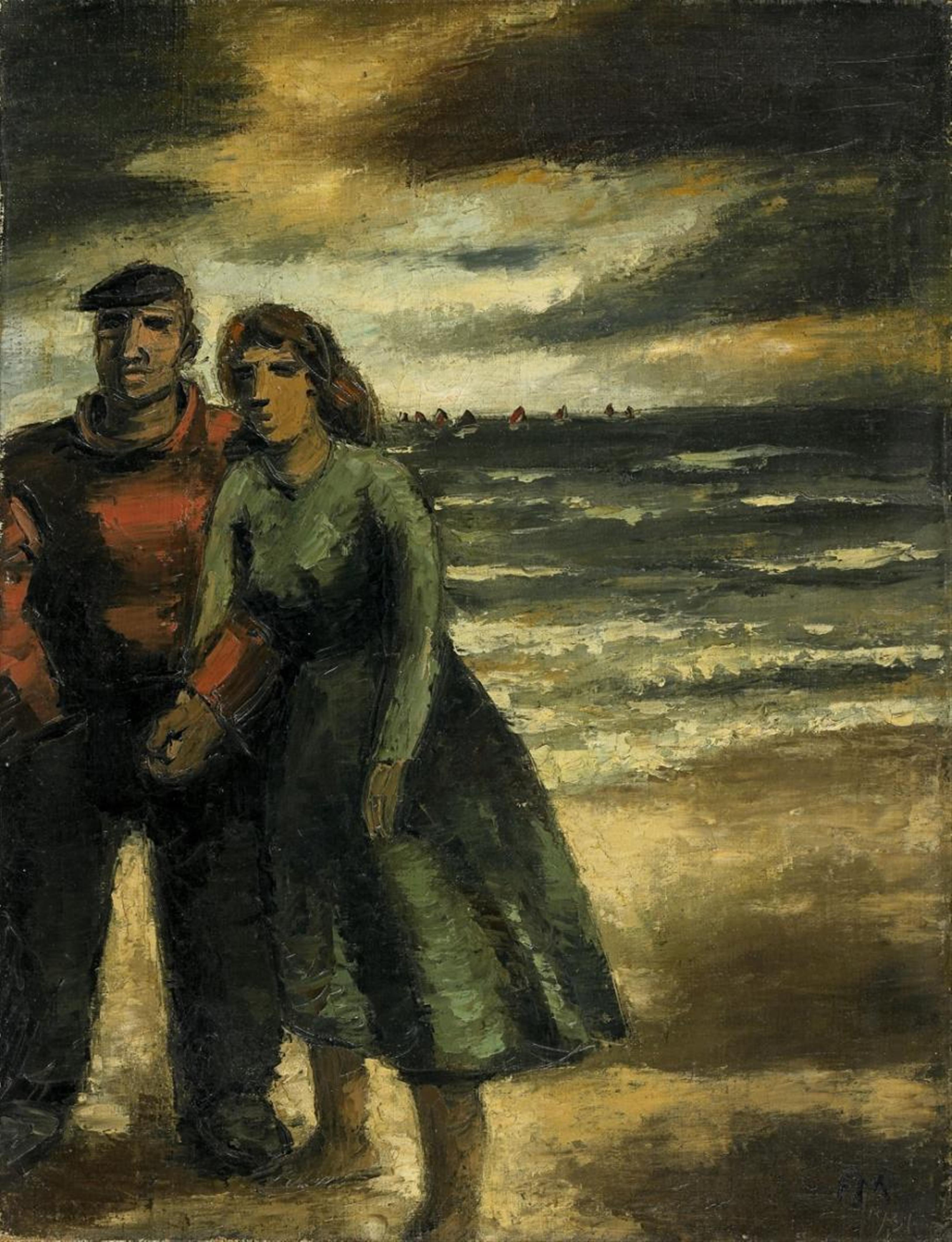 Frans Masereel - Promenade sur la Plage ou Couple a la Plage - image-1