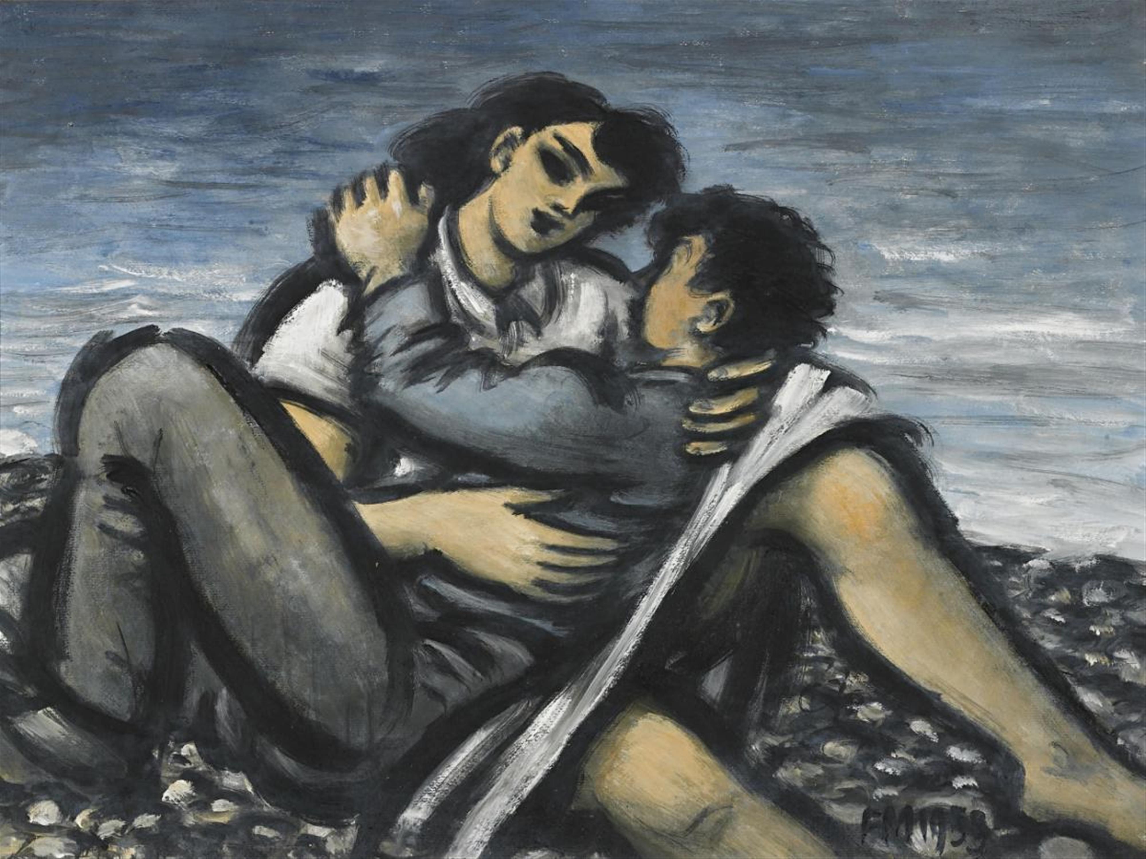 Frans Masereel - Amoureux sur la plage - image-1