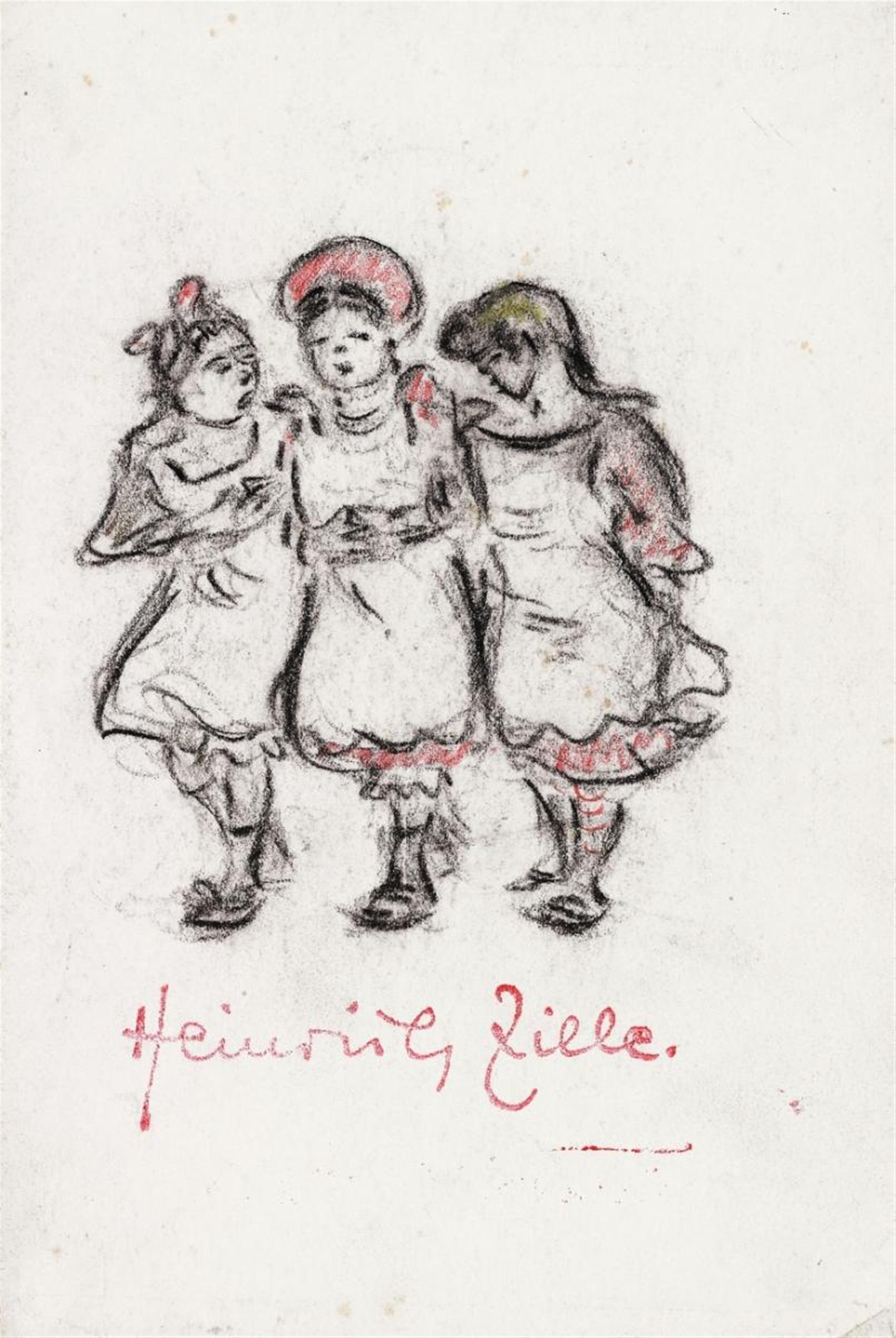 Heinrich Zille - Drei Mädchen, untergehakt - image-1