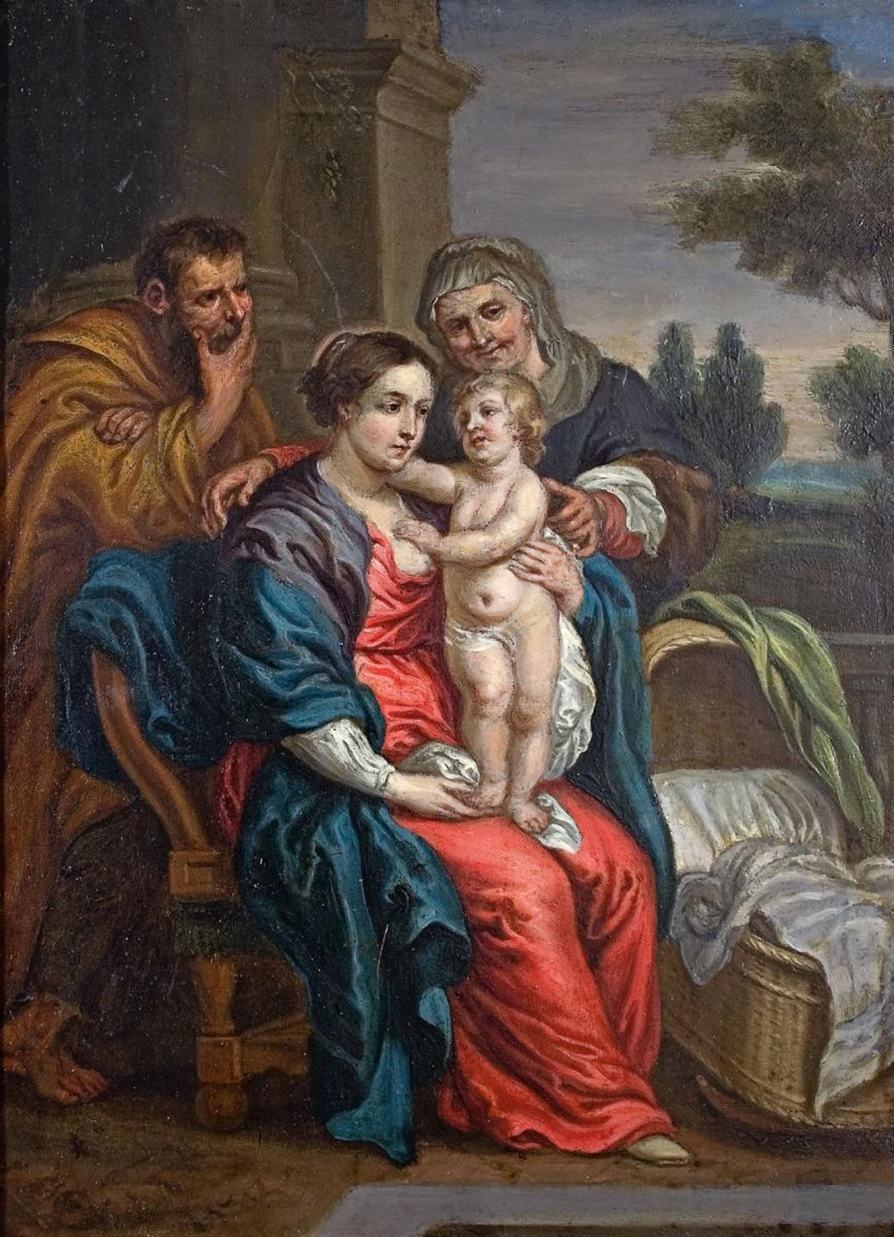 Antwerpener Meister des späten 17. Jahrhunderts - HEILIGE FAMILIE - image-1
