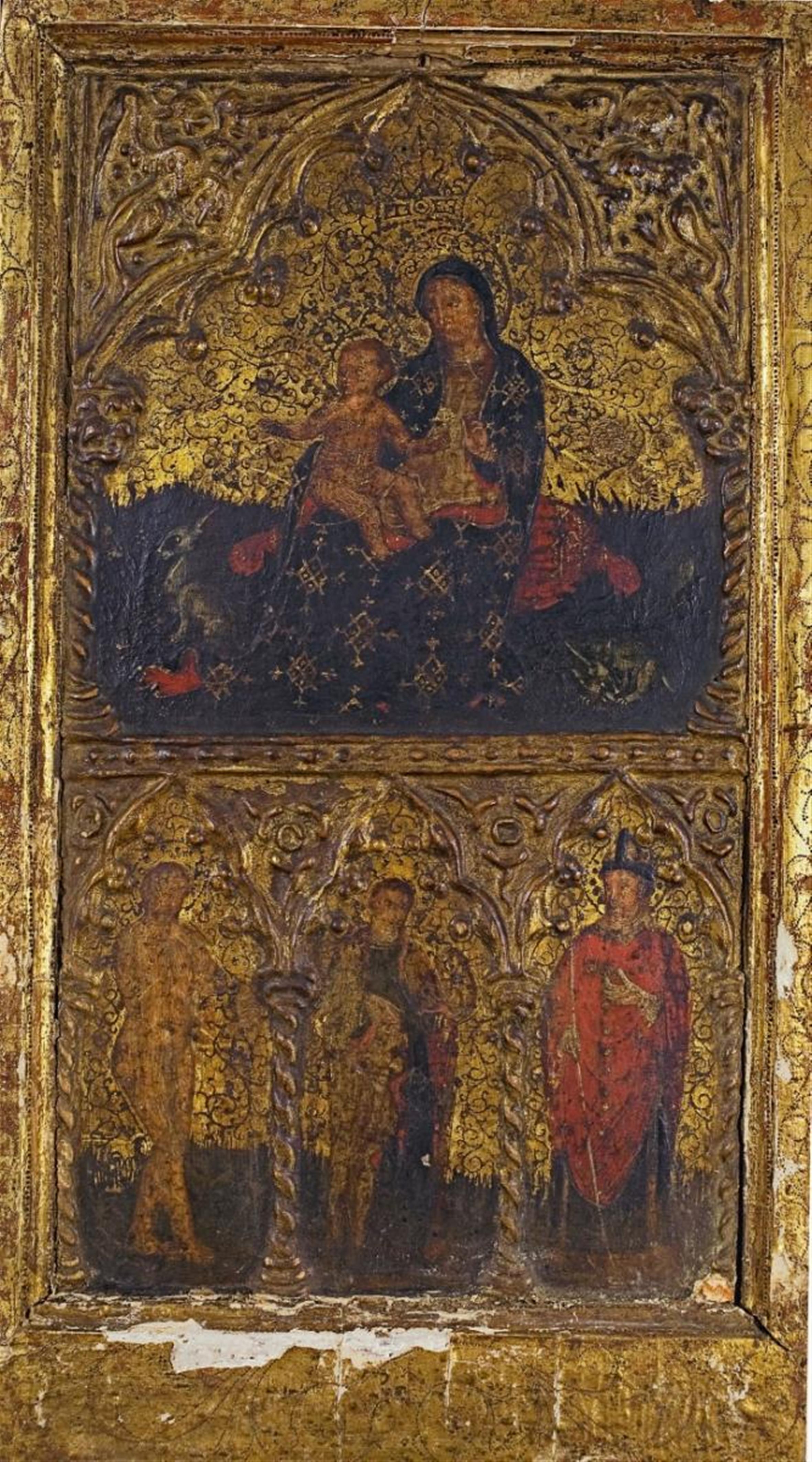 Italienischer Meister (Umbrien?) 15. Jahrhundert - MADONNA MIT KIND UND HEILIGEN - image-1