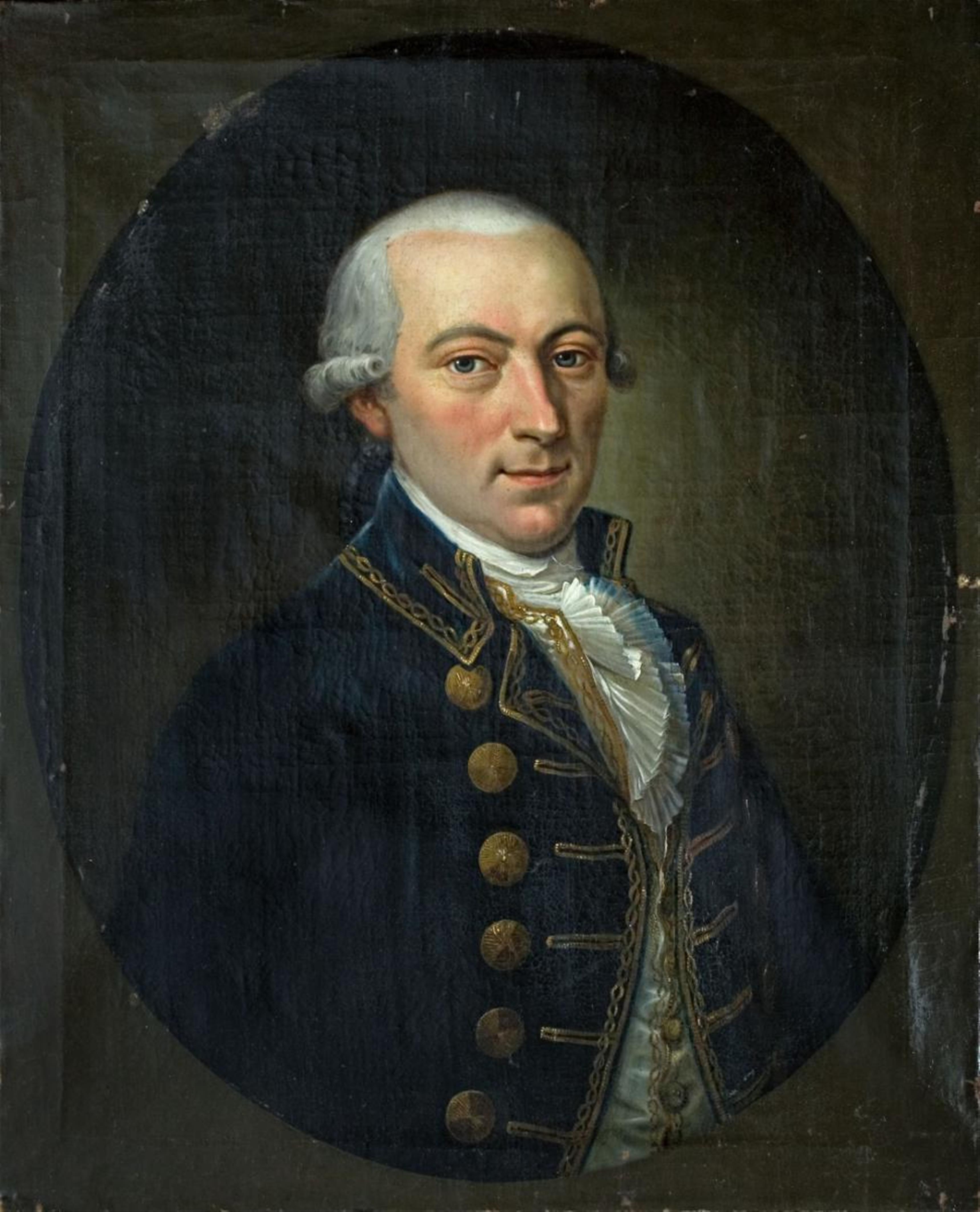 Deutscher Meister um 1770 - BILDNIS EINES HERRN MIT BLAUEM JUSTAUCORPS - image-1