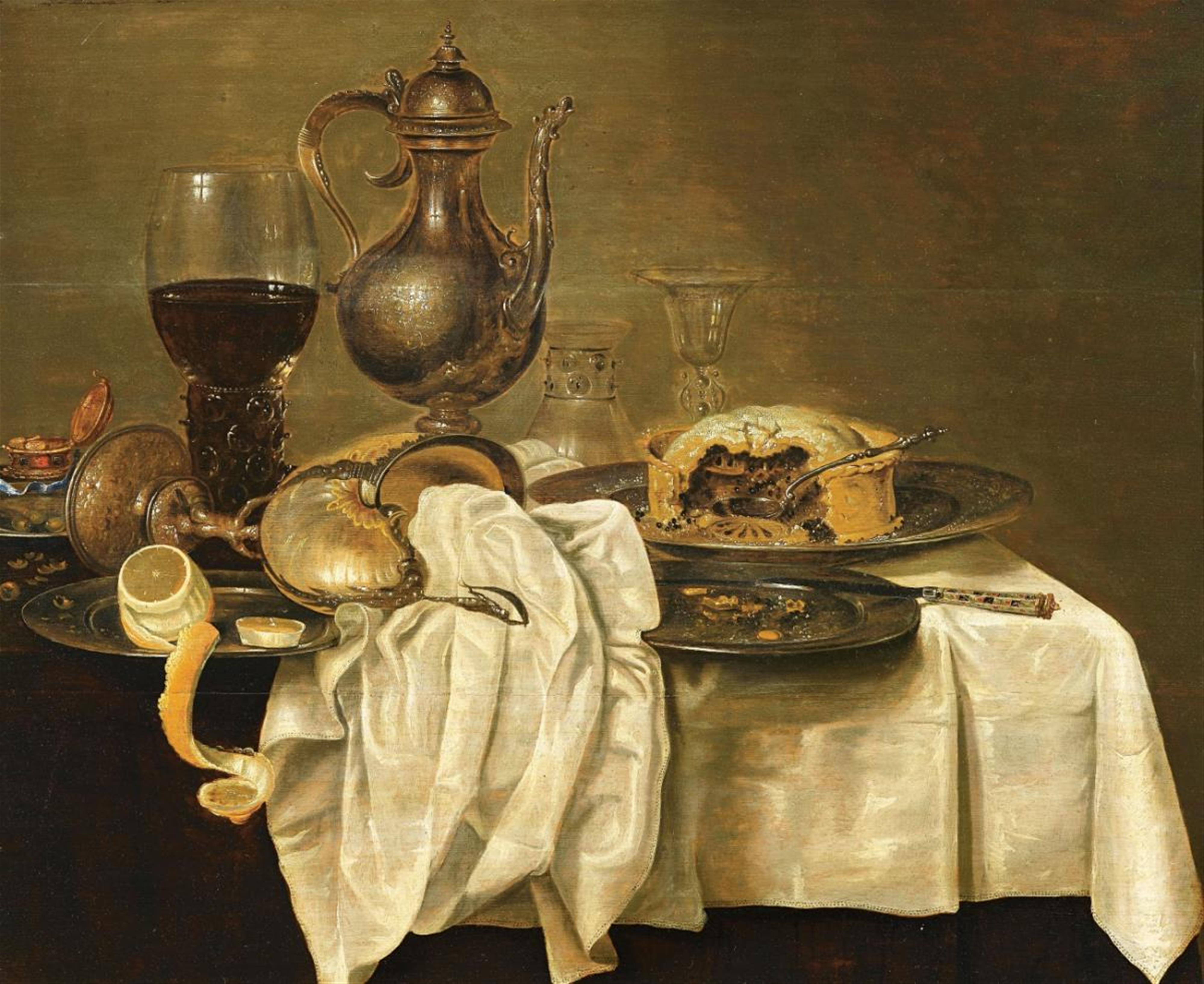 Gerret Willemsz. Heda, circle of - STILL LIFE WITH ROEMER AND PIE - image-1