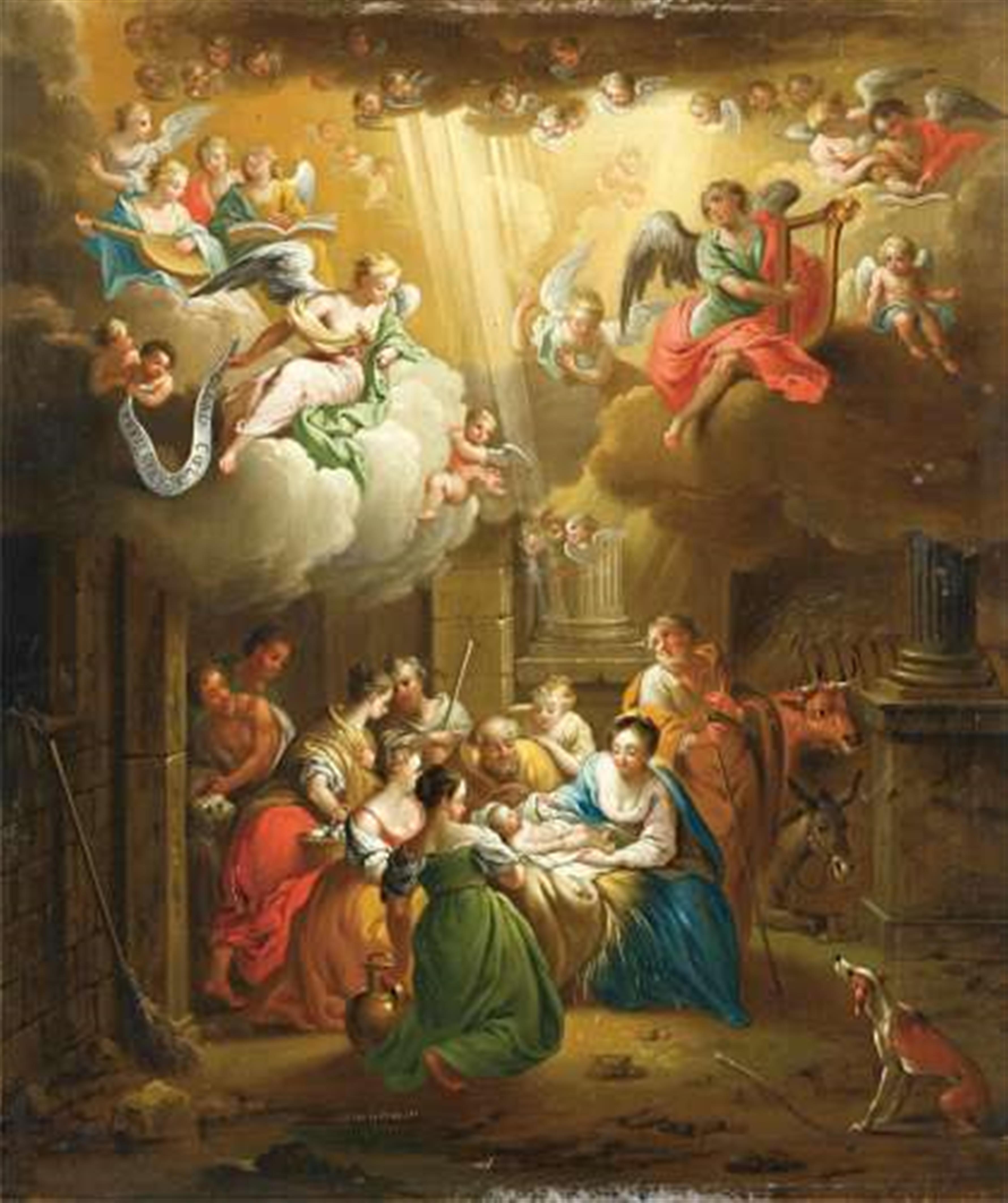 South German School, early 18th century - ADORATION OF THE SHEPHERDS - image-1