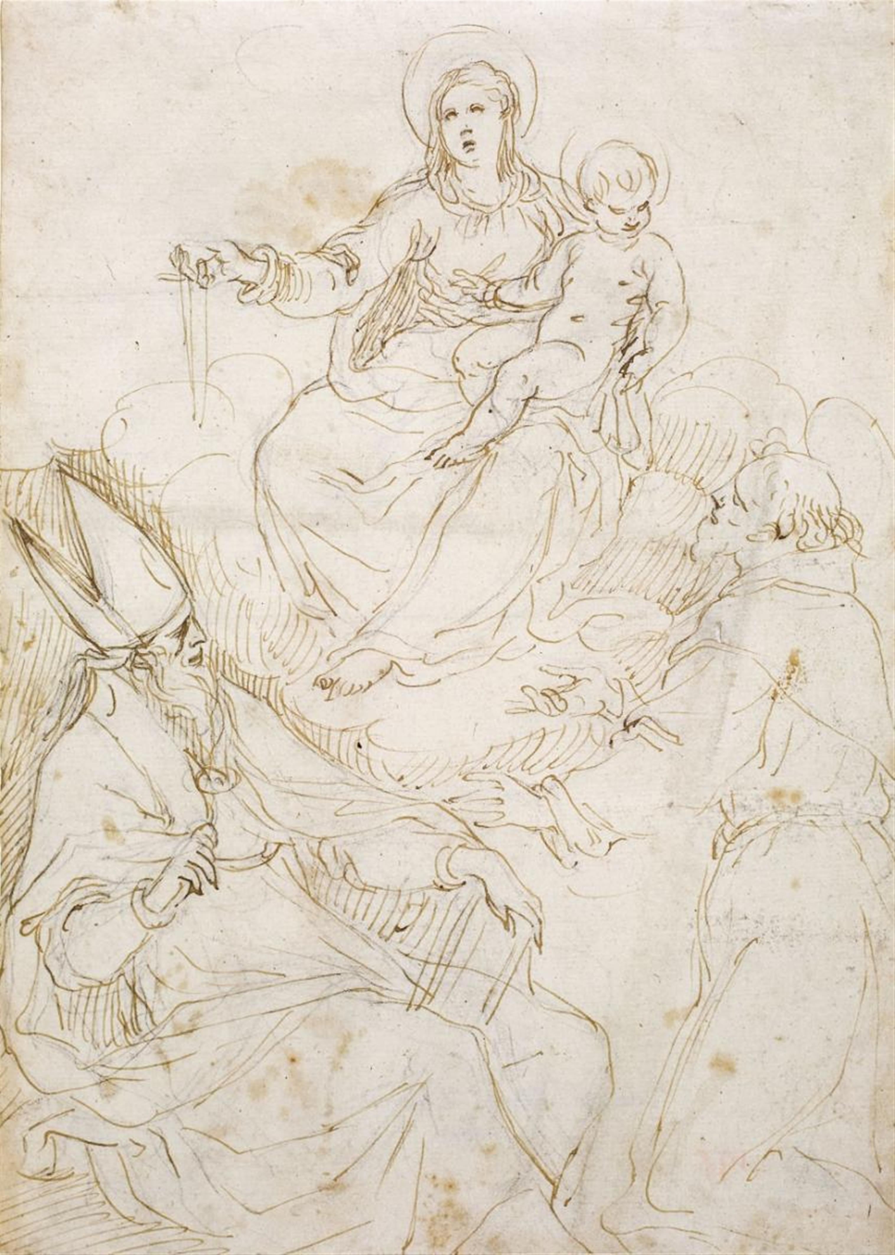 Jacopo Negretti, called Palma Il Giovane - THE VIRGIN WITH TWO SAINTS - image-1