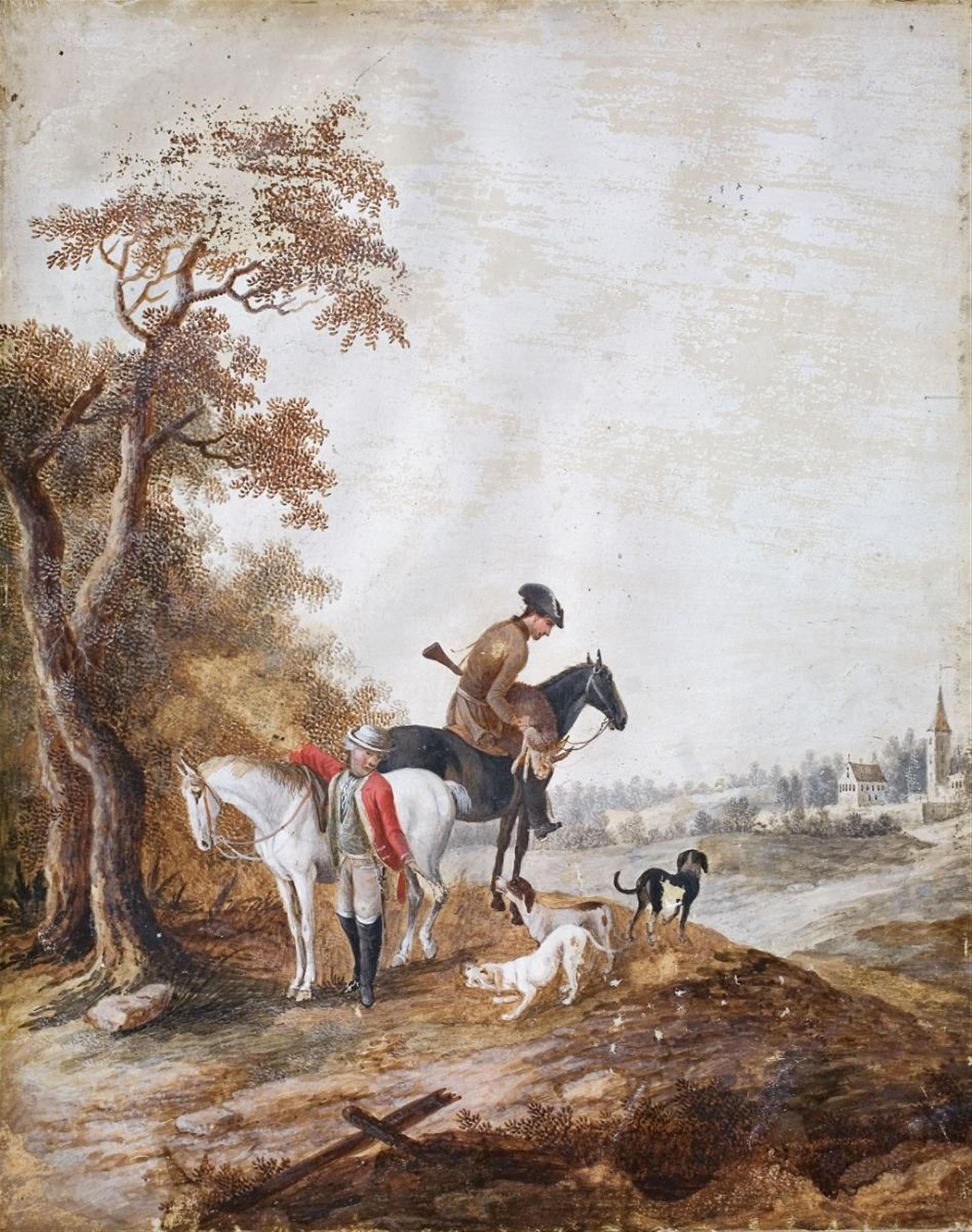 Magnus Brasch - TWO LANDSCAPES WITH HUNTERS - image-1