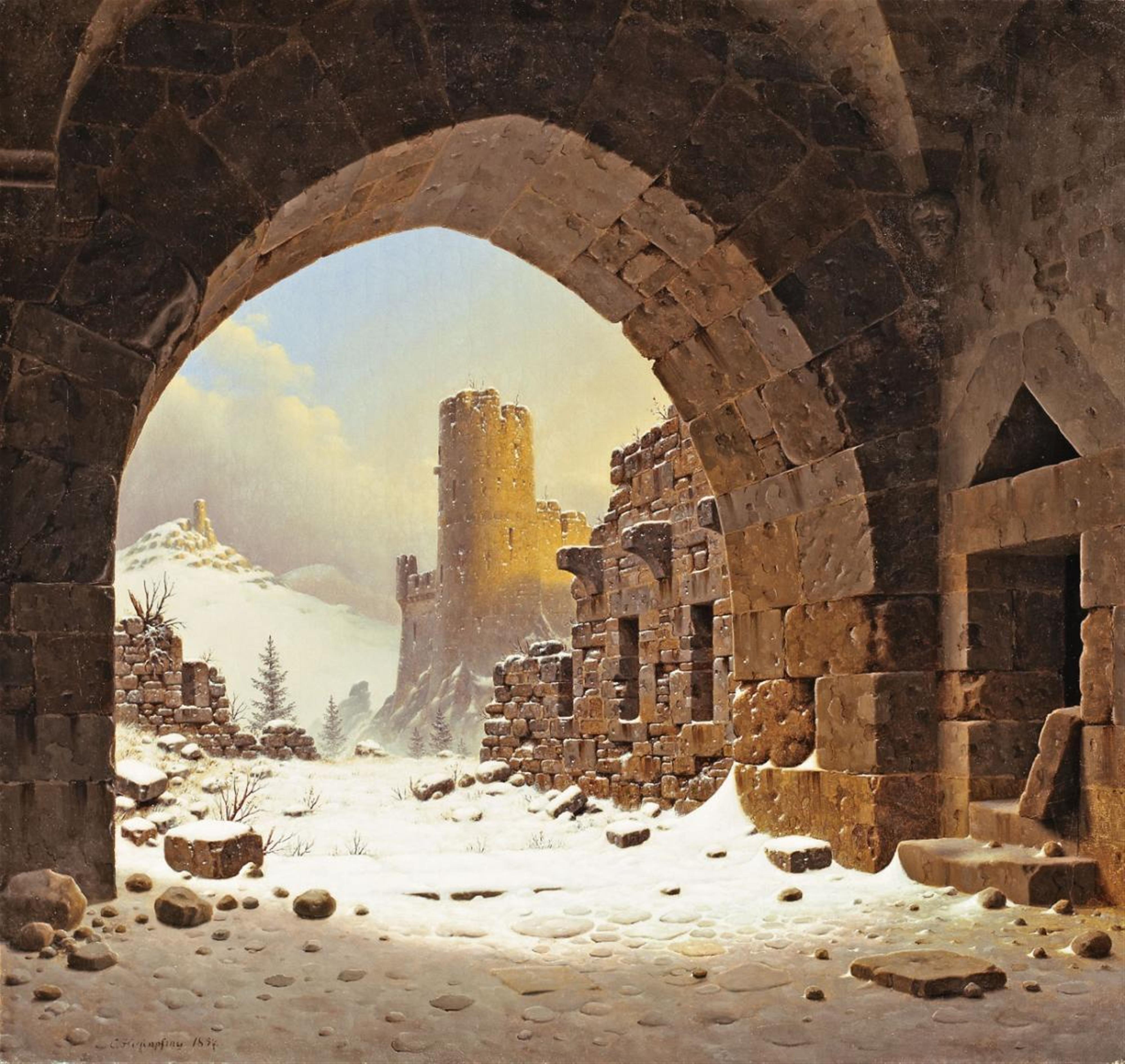 Carl Georg Adolph Hasenpflug - RUINS OF A CLOISTER IN THE SNOW - image-1