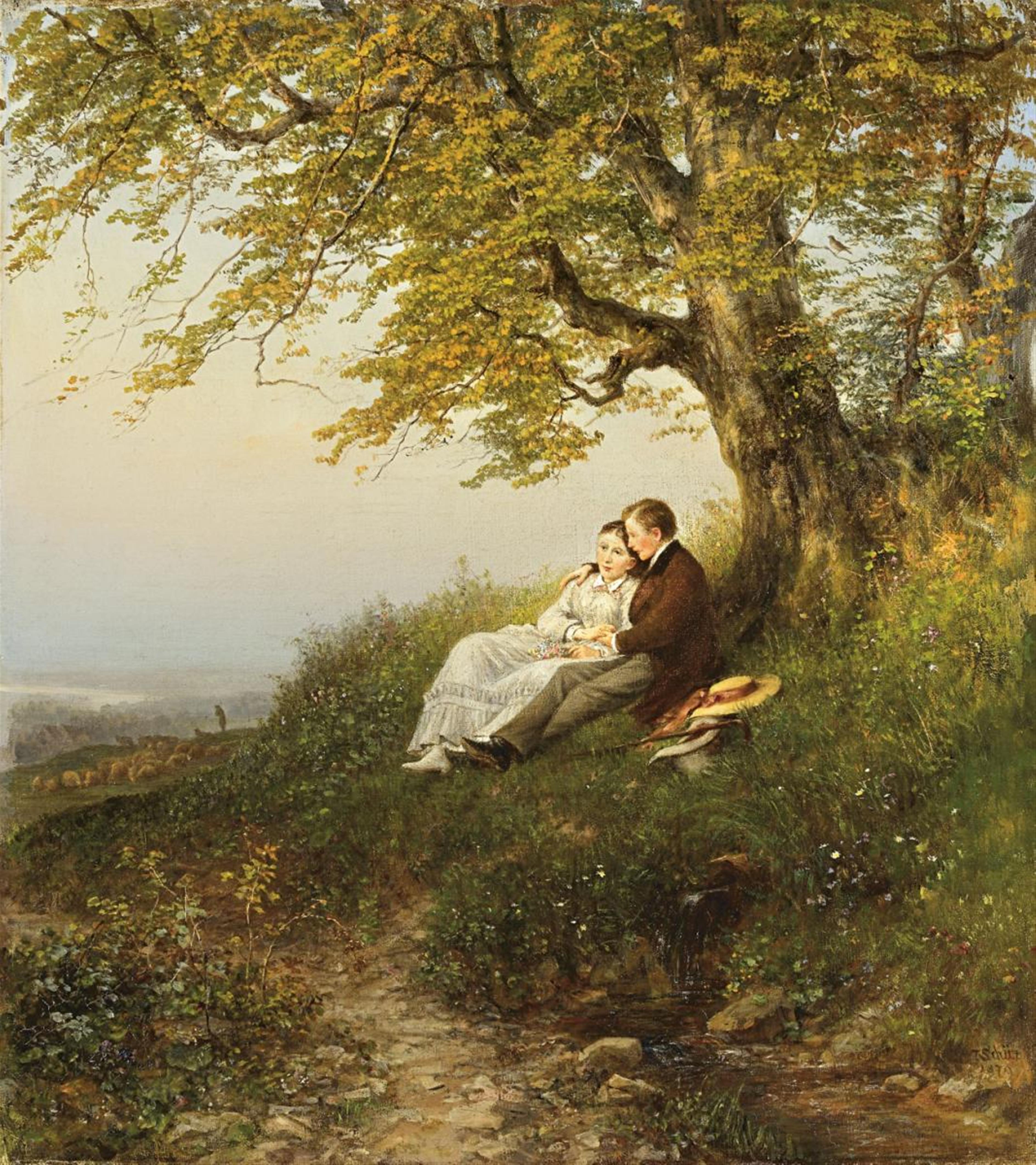 Theodor Schüz - LANDSCAPE WITH YOUNG COUPLE - image-1
