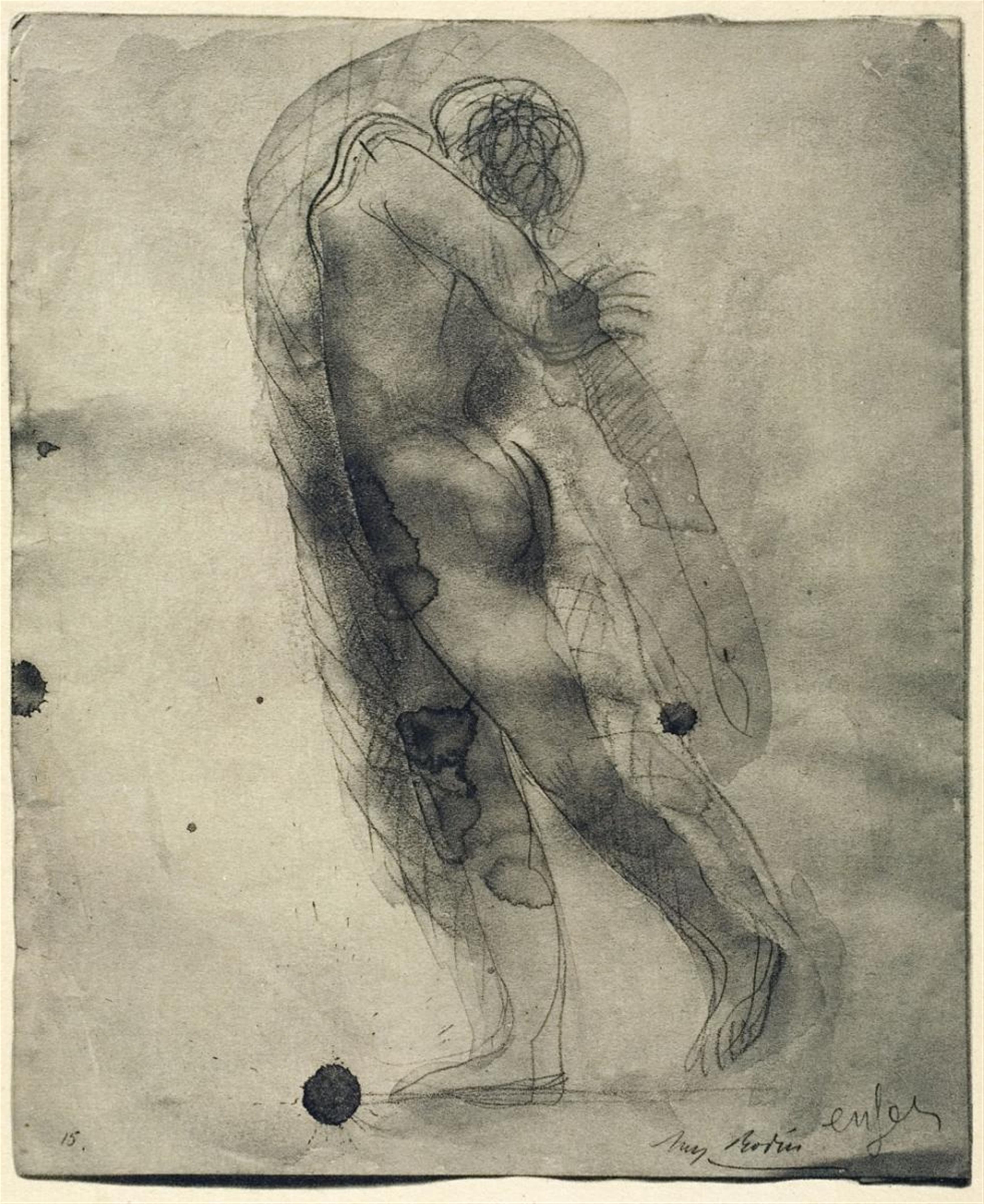 Auguste Rodin - PHOTOGRAVURE OF DRAWING. PHOTOGRAVURE OF DRAWING. CAMBODIAN DANCER. DRAWING (SUN SERIES). DRAWING (SUN SERIES). DRAWING. - image-3
