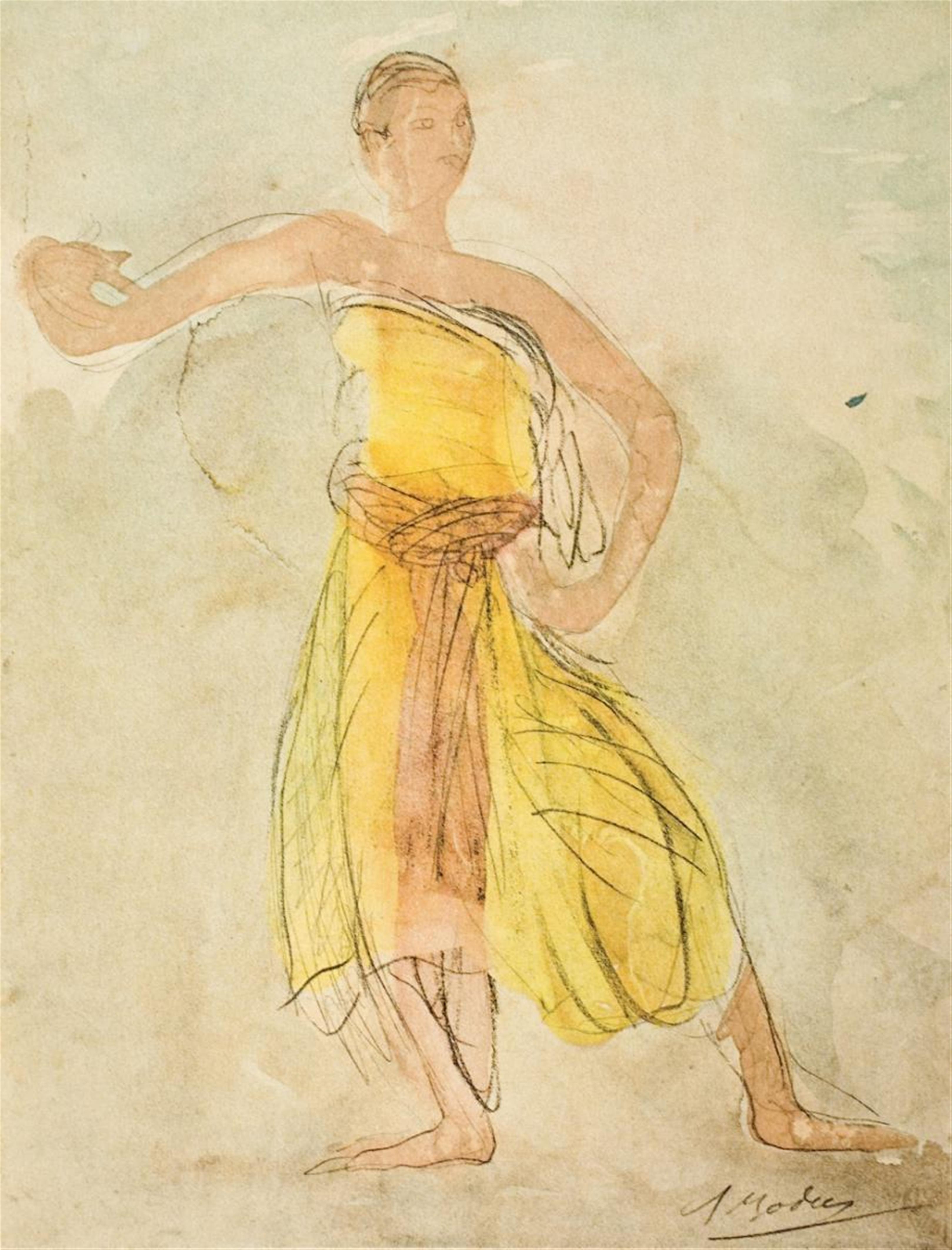Auguste Rodin - PHOTOGRAVURE OF DRAWING. PHOTOGRAVURE OF DRAWING. CAMBODIAN DANCER. DRAWING (SUN SERIES). DRAWING (SUN SERIES). DRAWING. - image-5