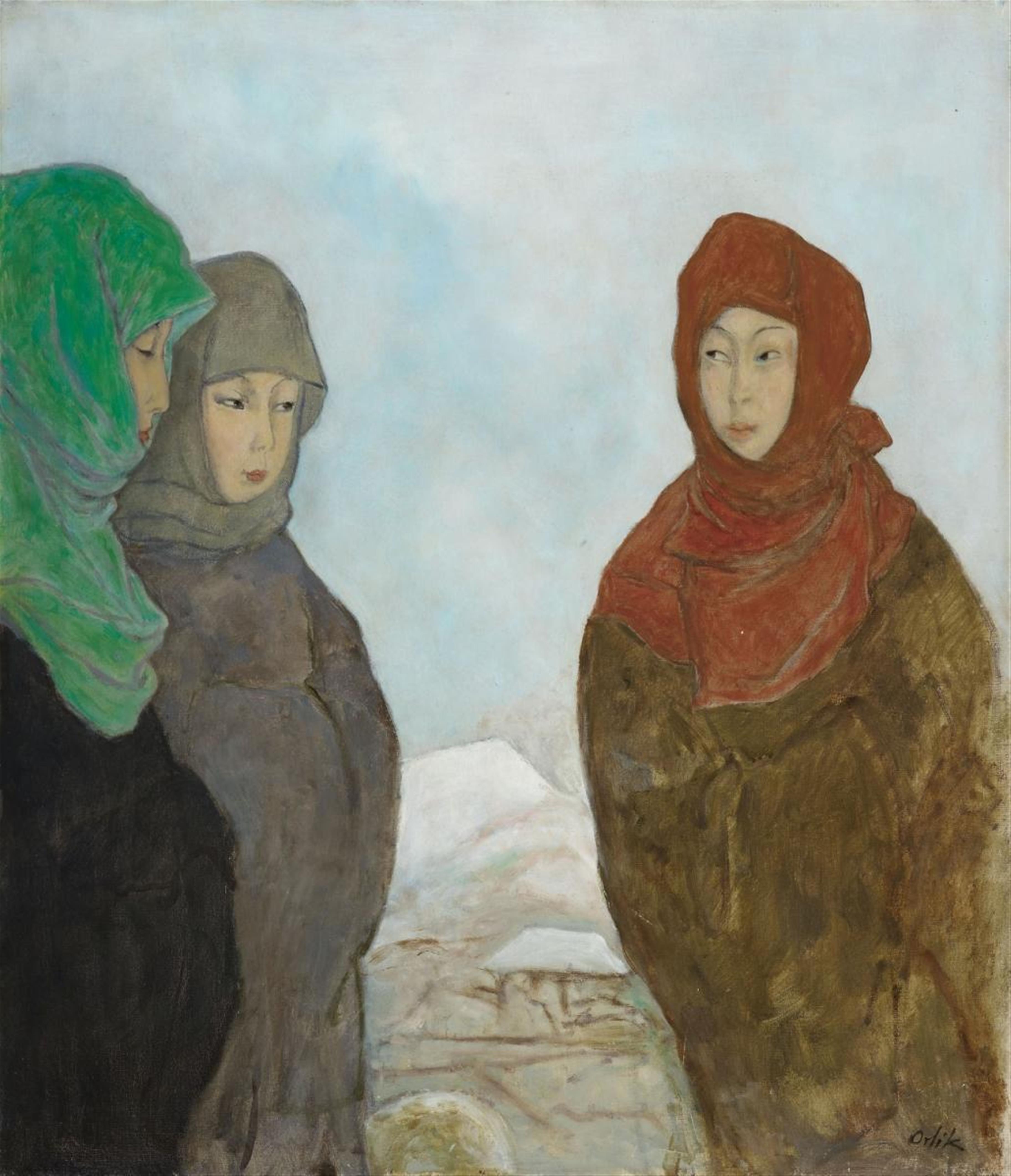 Emil Orlik - Japanese Women in Winter Clothes - image-1