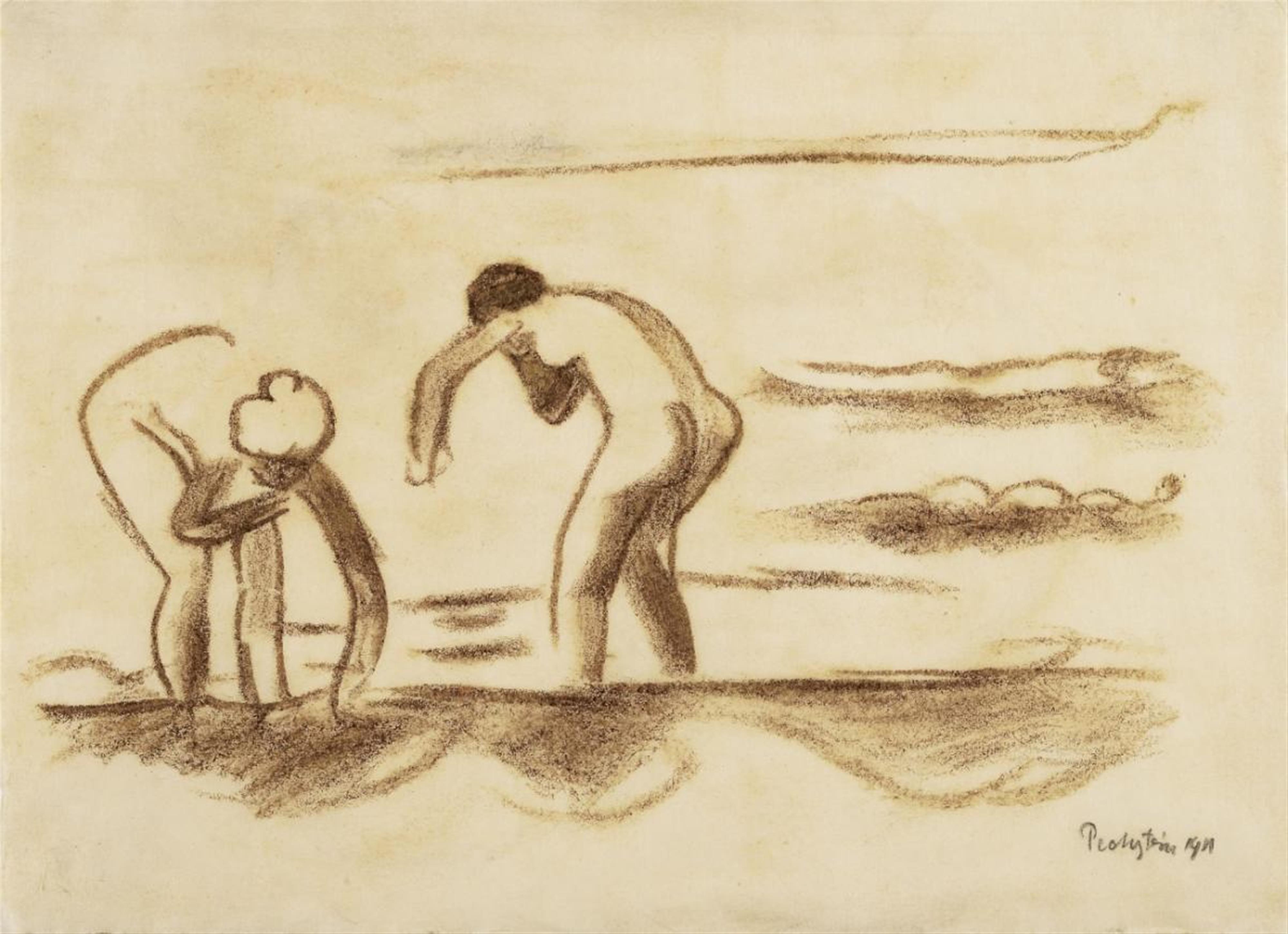 Hermann Max Pechstein - Two bathing Female Nudes - image-1