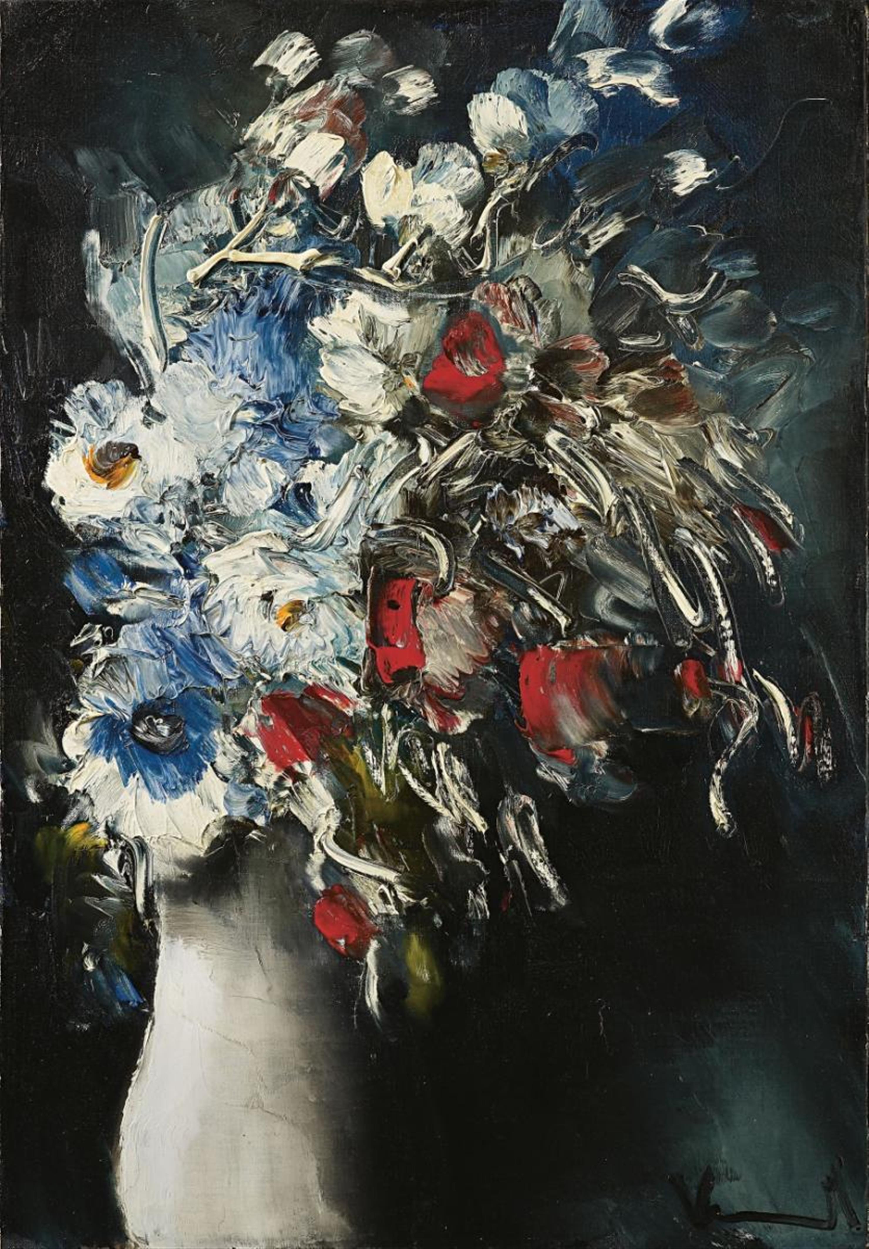 Maurice de Vlaminck - Bouquet de fleurs au vase blanc - image-1