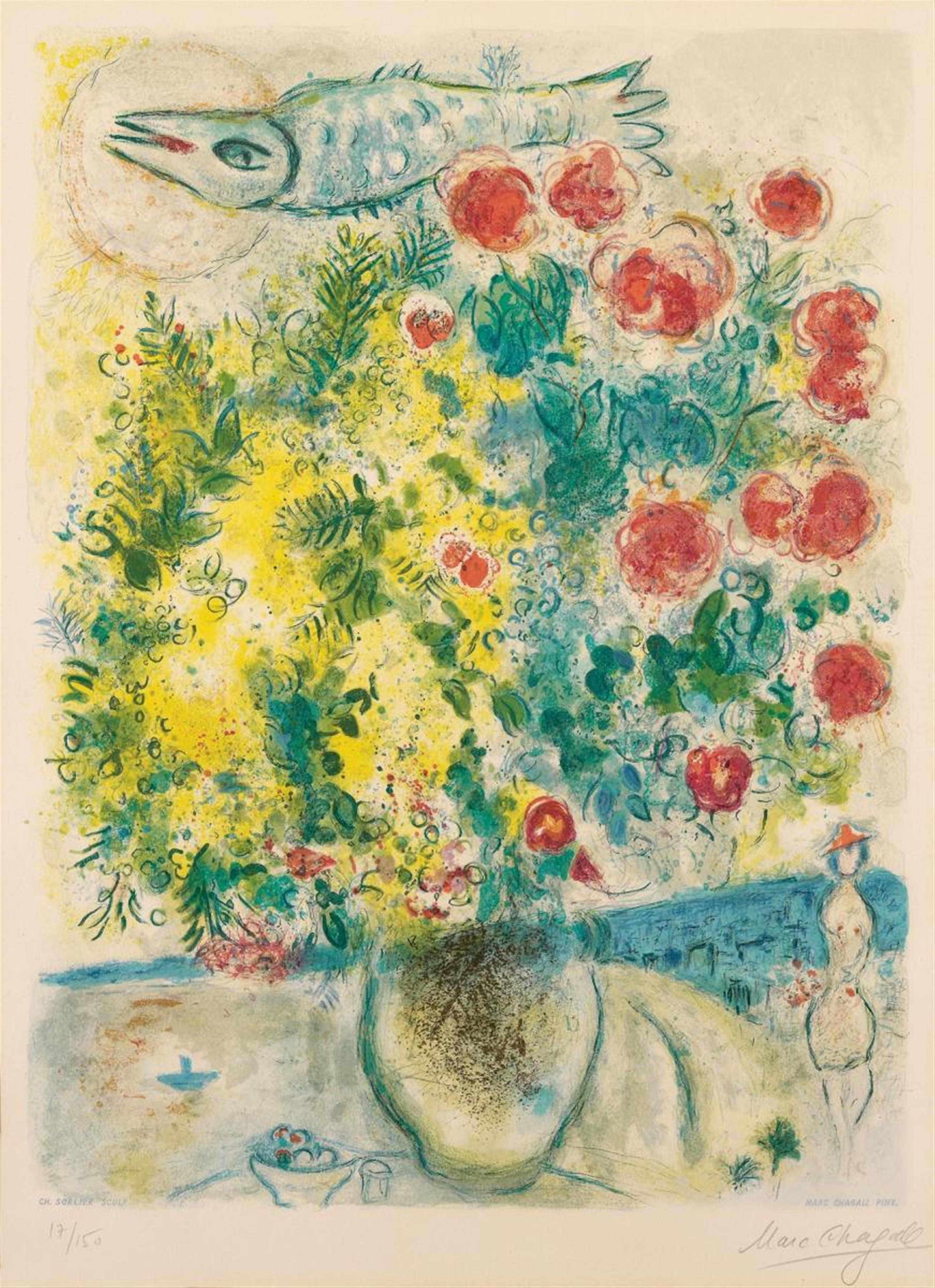 After Marc Chagall - Roses and Mimosas - image-1