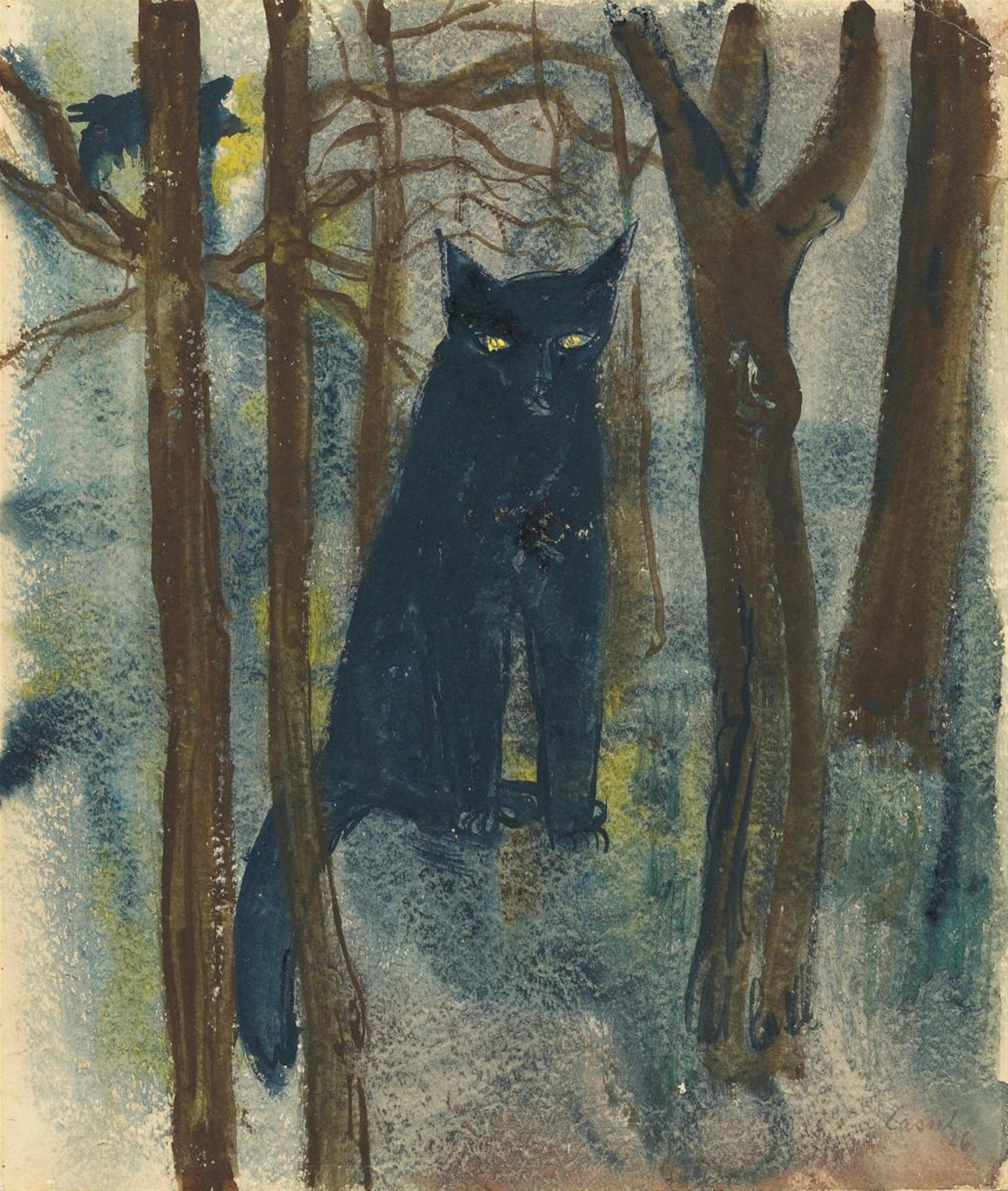 Pol Cassel - Nächtlich (Katze im Wald). Park - image-1
