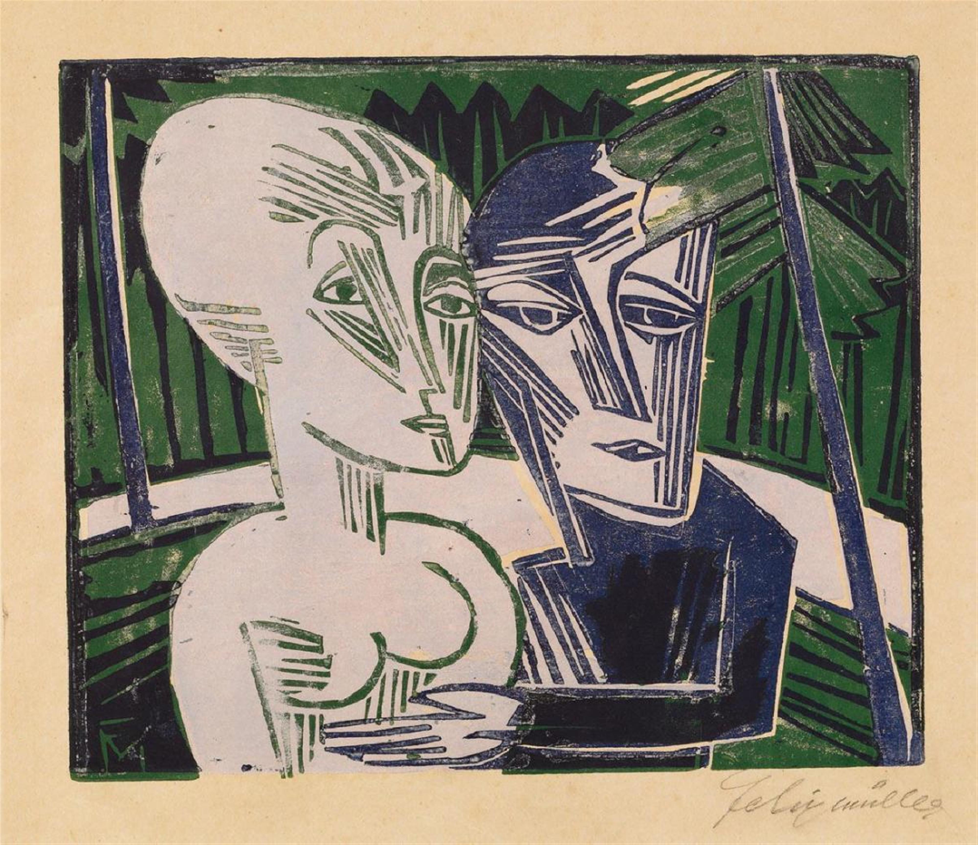Conrad Felixmüller - People in a Forest (Couple in a Forest) - image-1