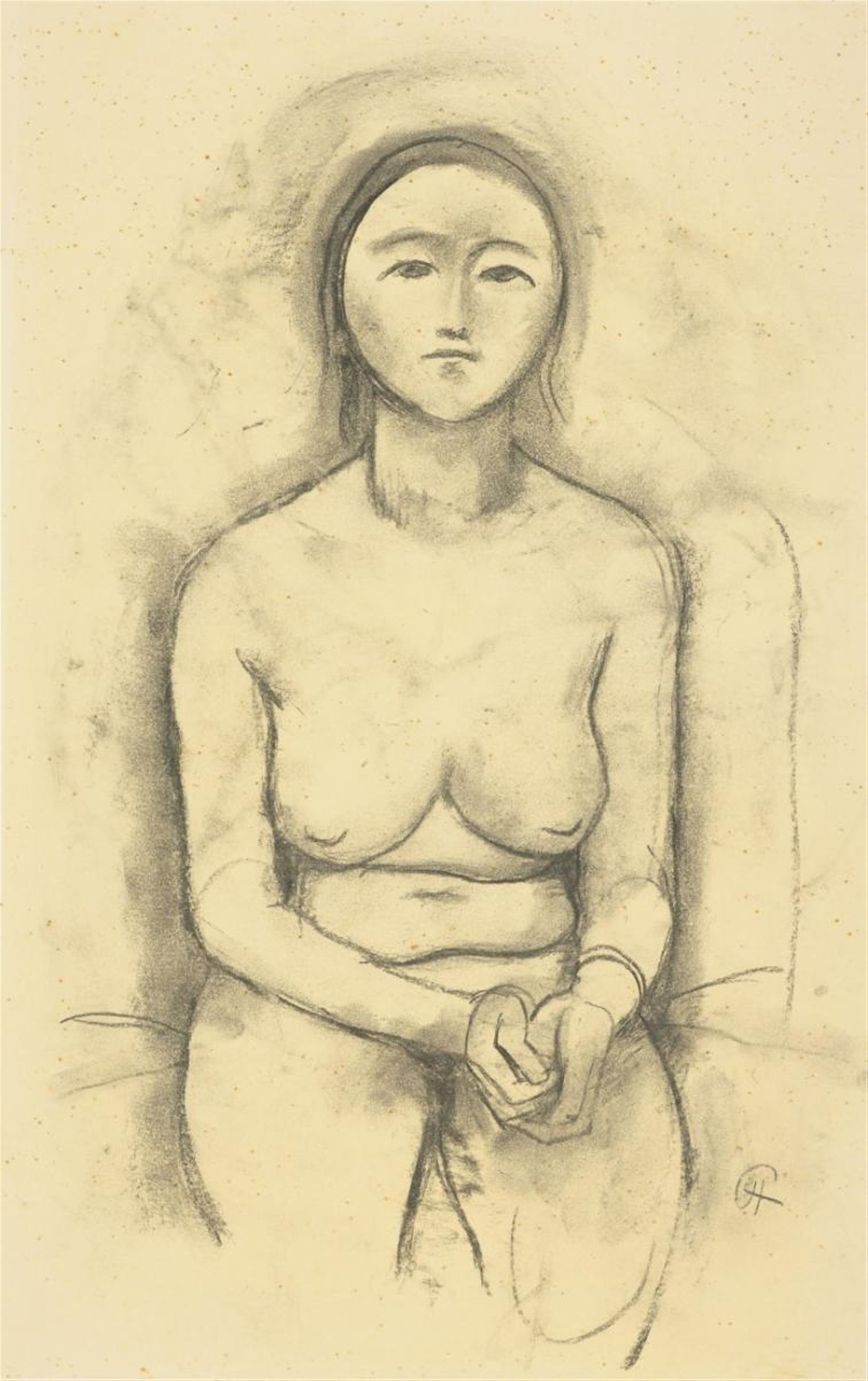 Karl Hofer - Sitting Female Nude - image-1
