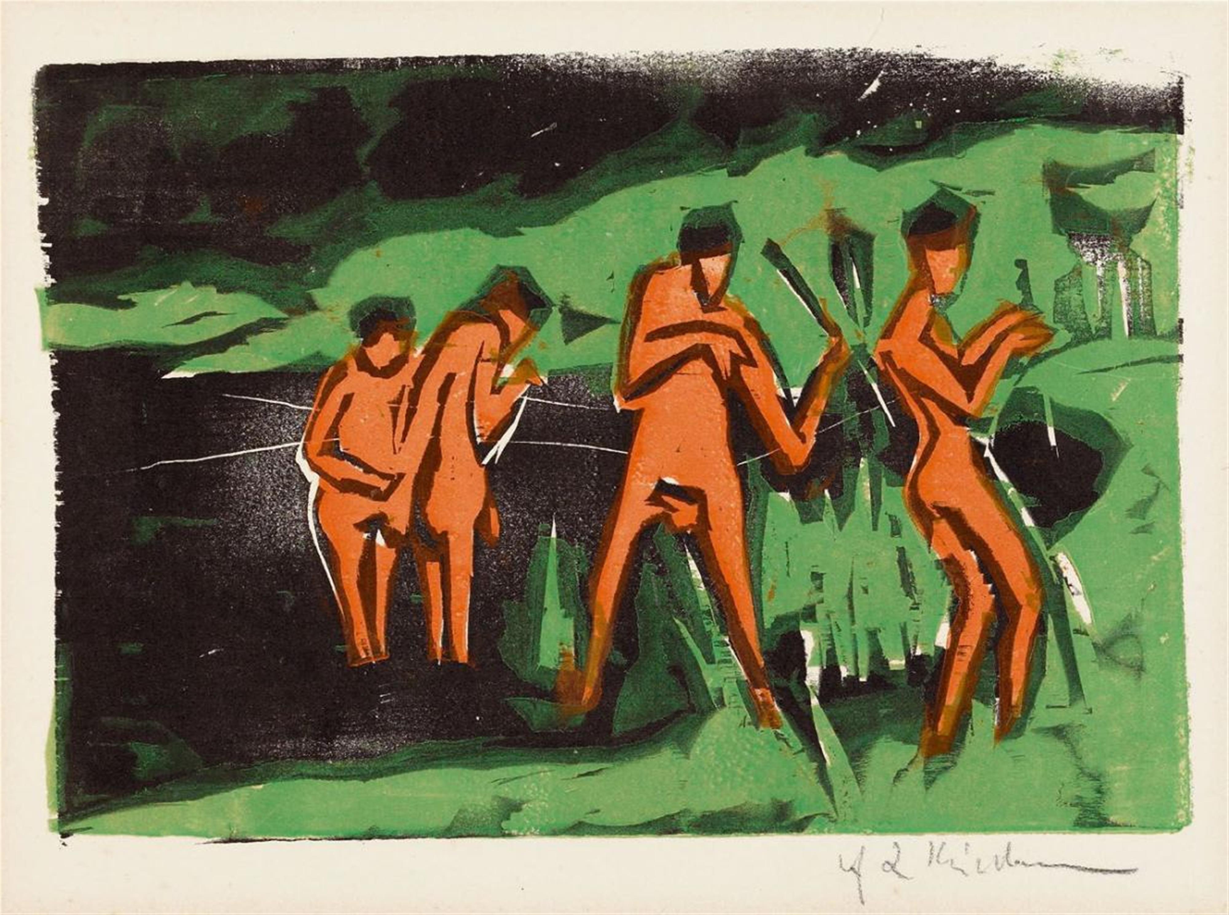 Ernst Ludwig Kirchner - Mit Schilf werfende Badende (Bathers throwing Reeds) - image-1
