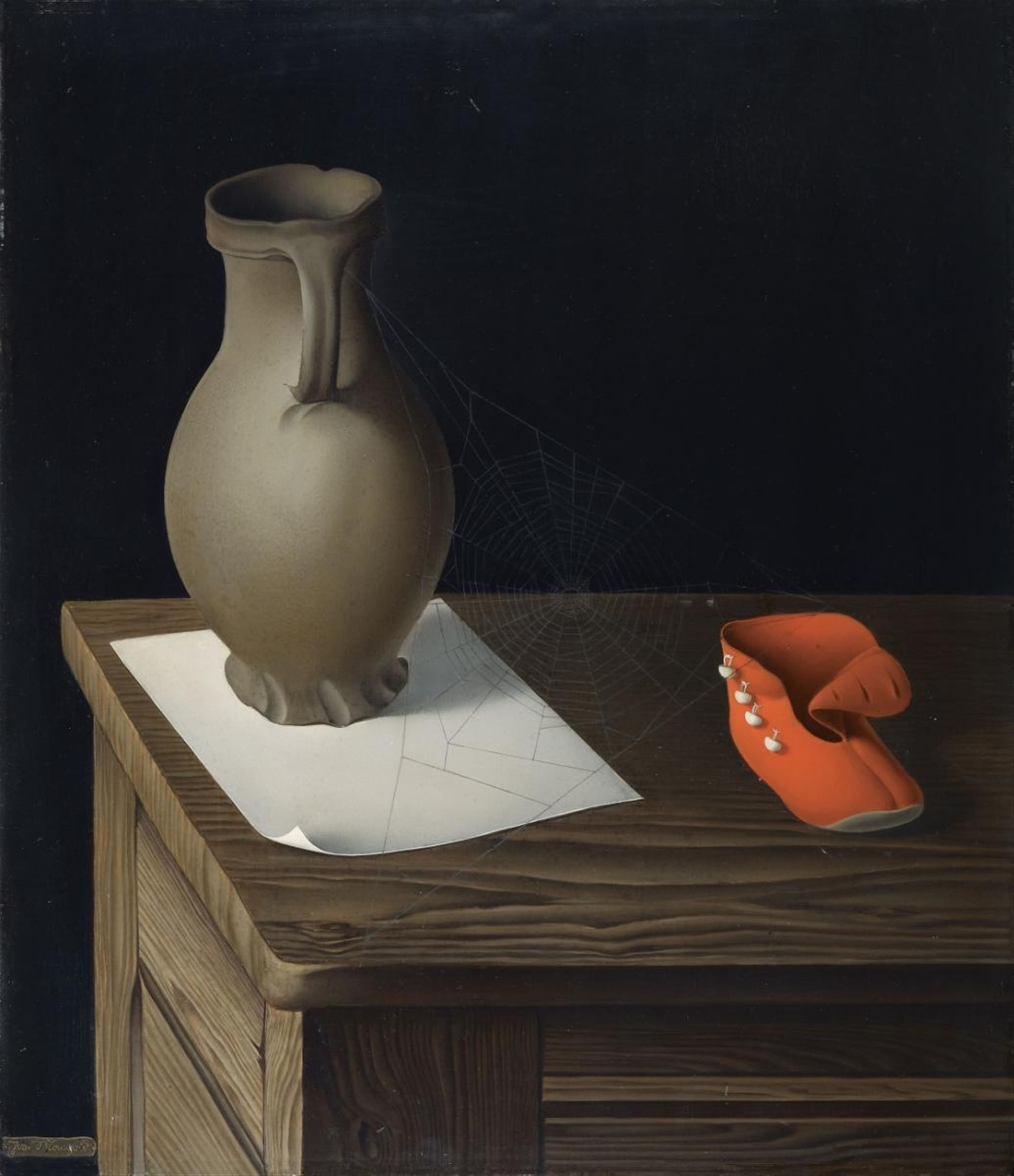 Josef Mangold - Stilleben mit Vase und Schuh - image-1