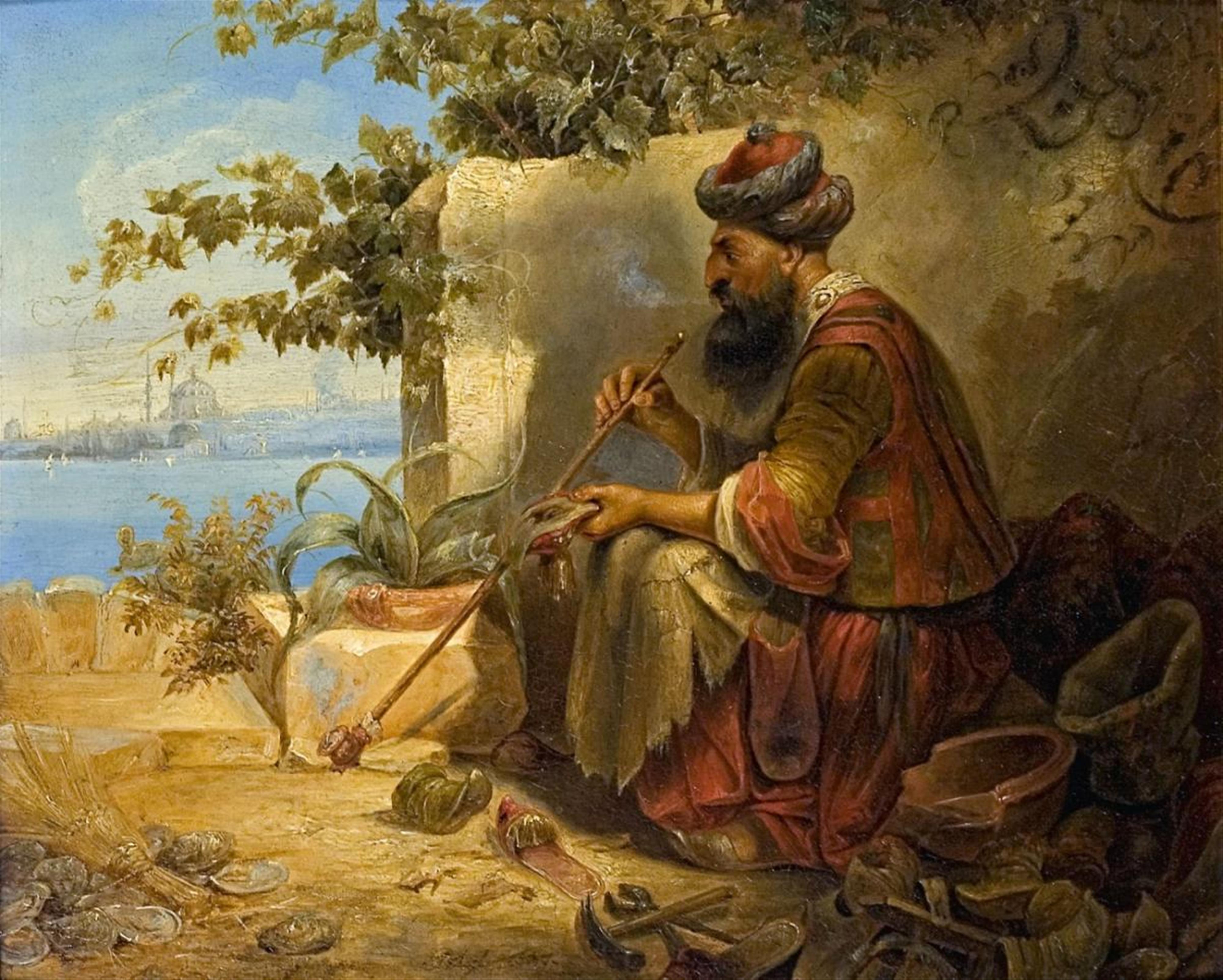 Joseph Petzl - PIPE SMOKING OSMAN, IN THE BACKGROUND THE GOLDEN HORN - image-1