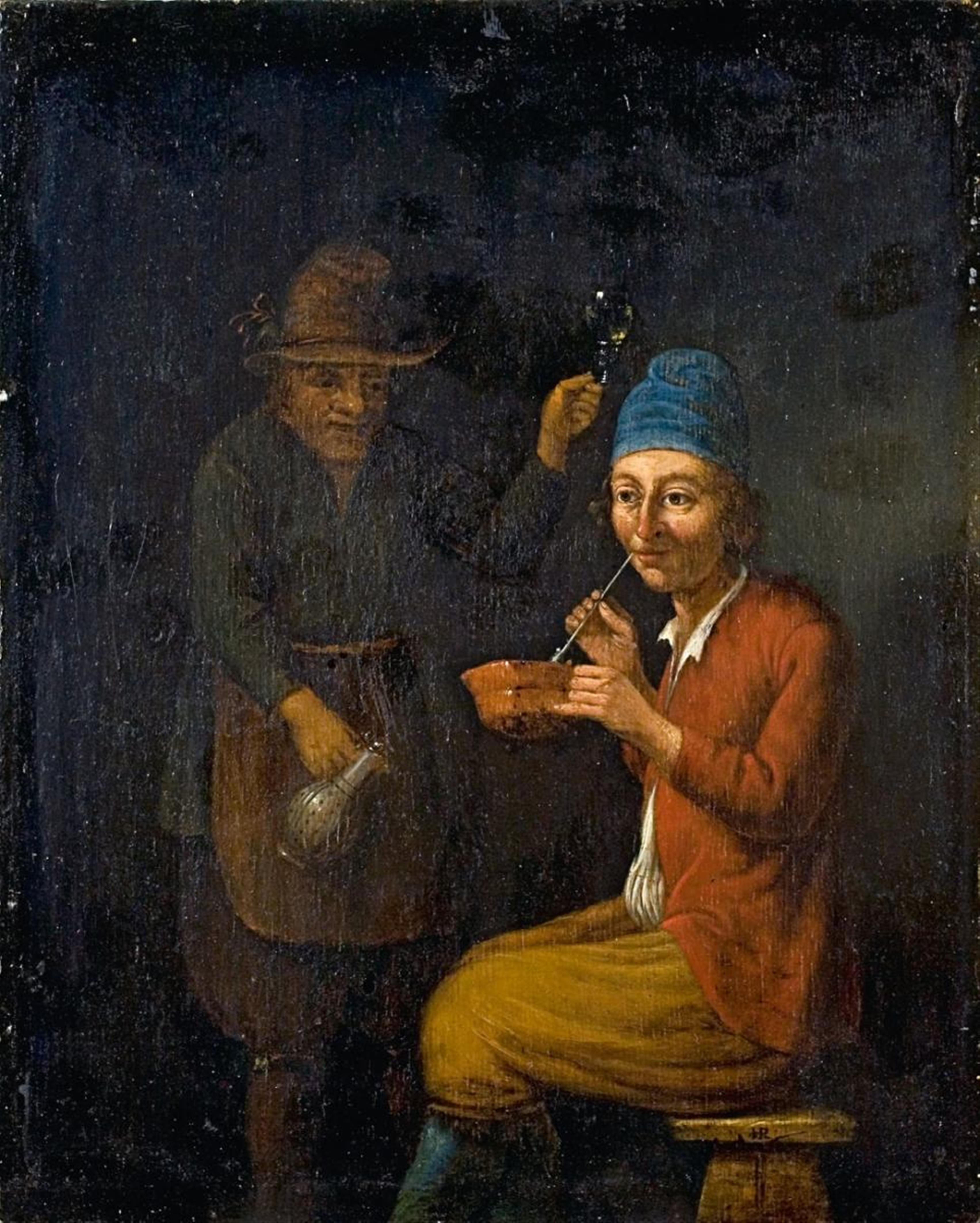 Hubert van Ravesteyn - PEASANTS SMOKING AND DRINKING - image-1
