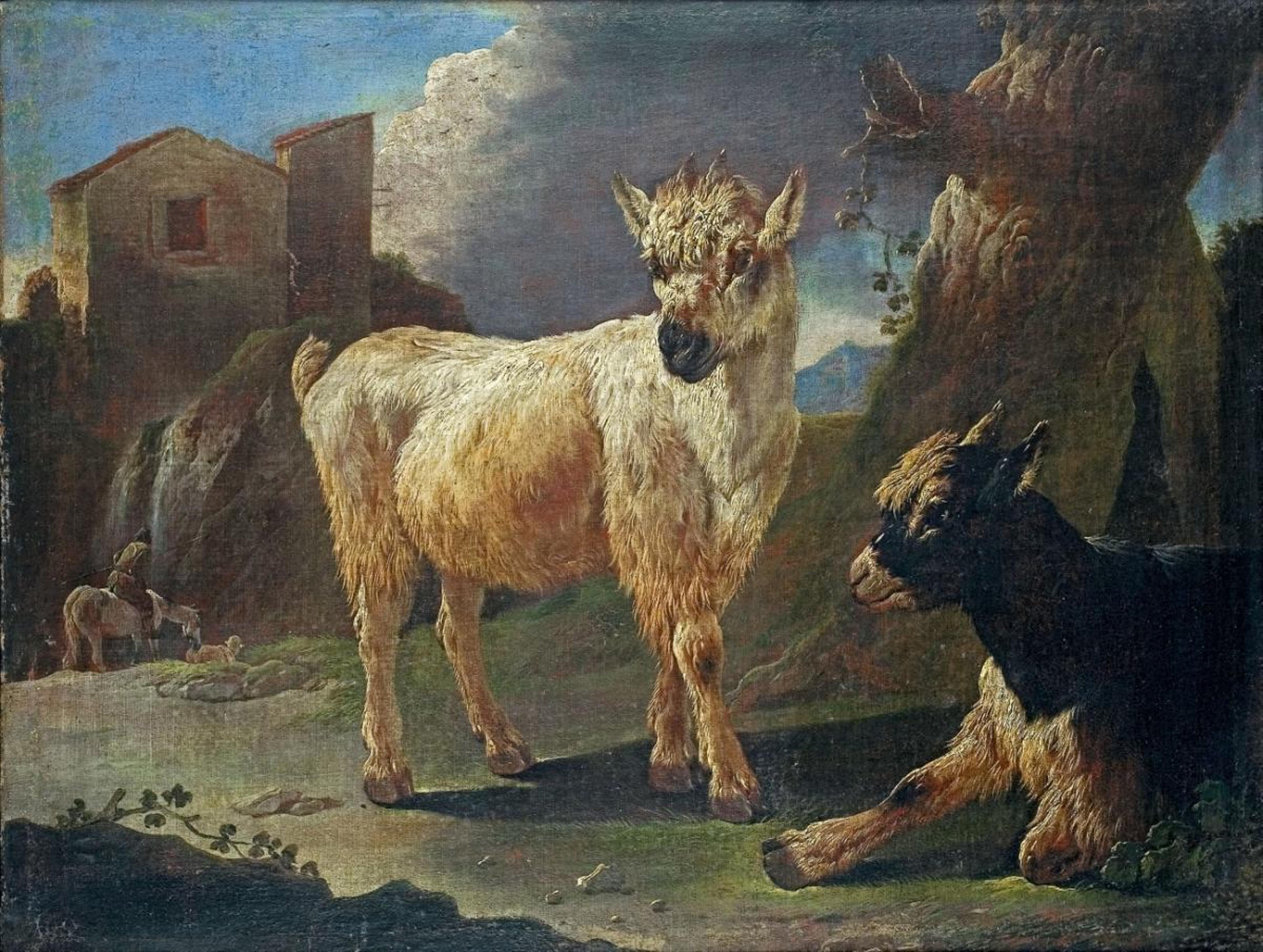 Philipp Peter Roos, called Rosa Da Tivoli, attributed to - LANDSCAPE WITH GOATS - image-1