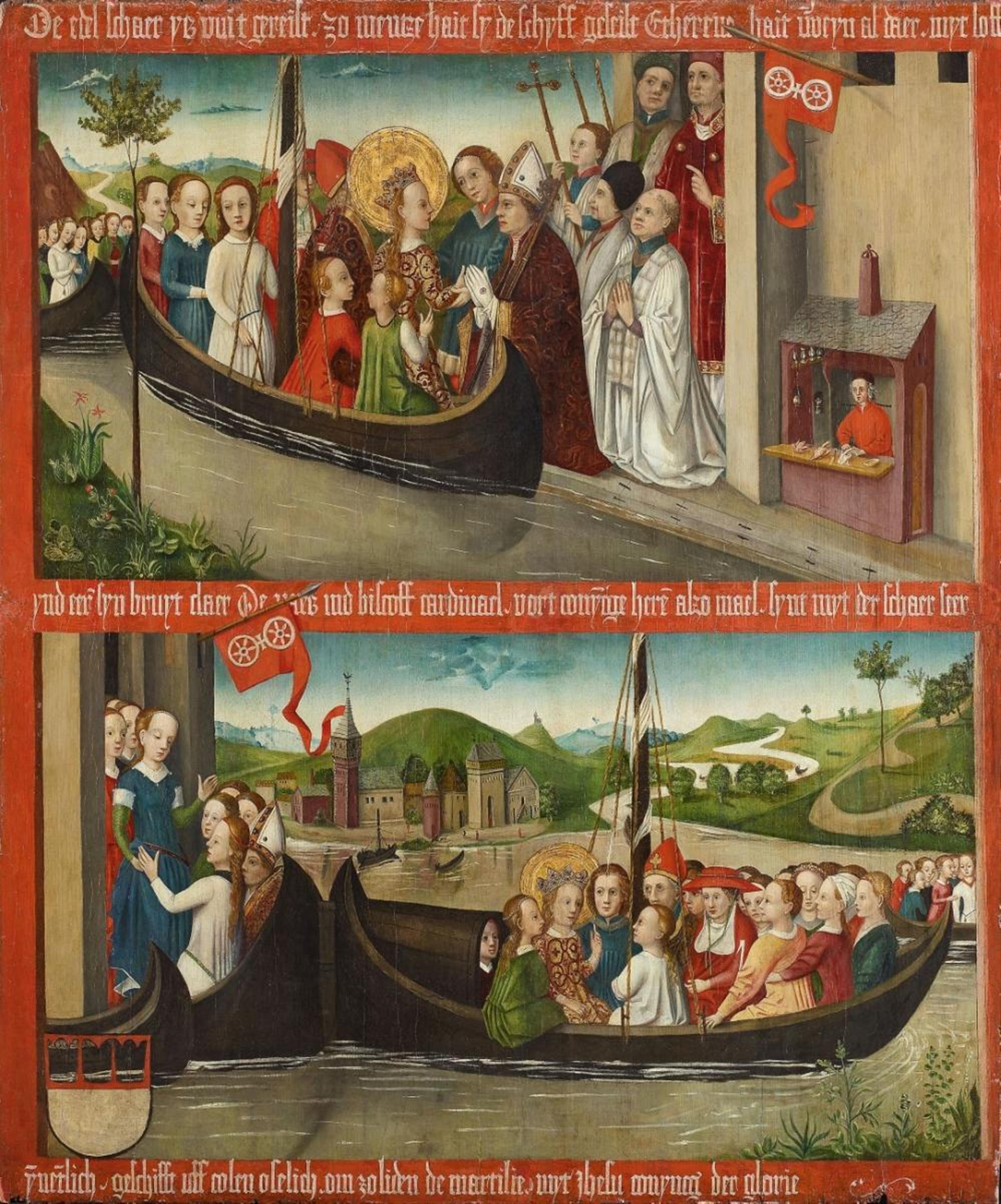 Master of 1456 - TWO SCENES FROM THE MARTYRDOM OF ST. URSULA (ARRIVAL IN AND DEPARTURE FROM MAIN) - image-1