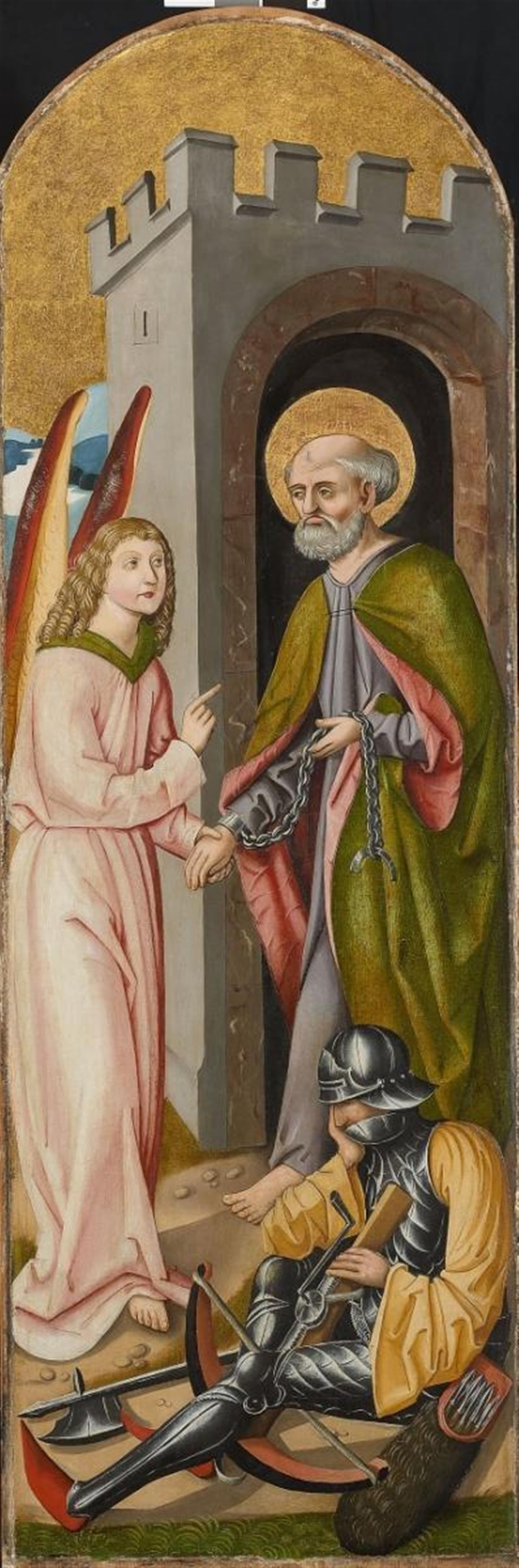 Master of the Dinkelbühl Life of the Virgin, attributed to - ANNUNCIATION TWO SCENES FROM THE LIFE OF SAINT PETER - image-3