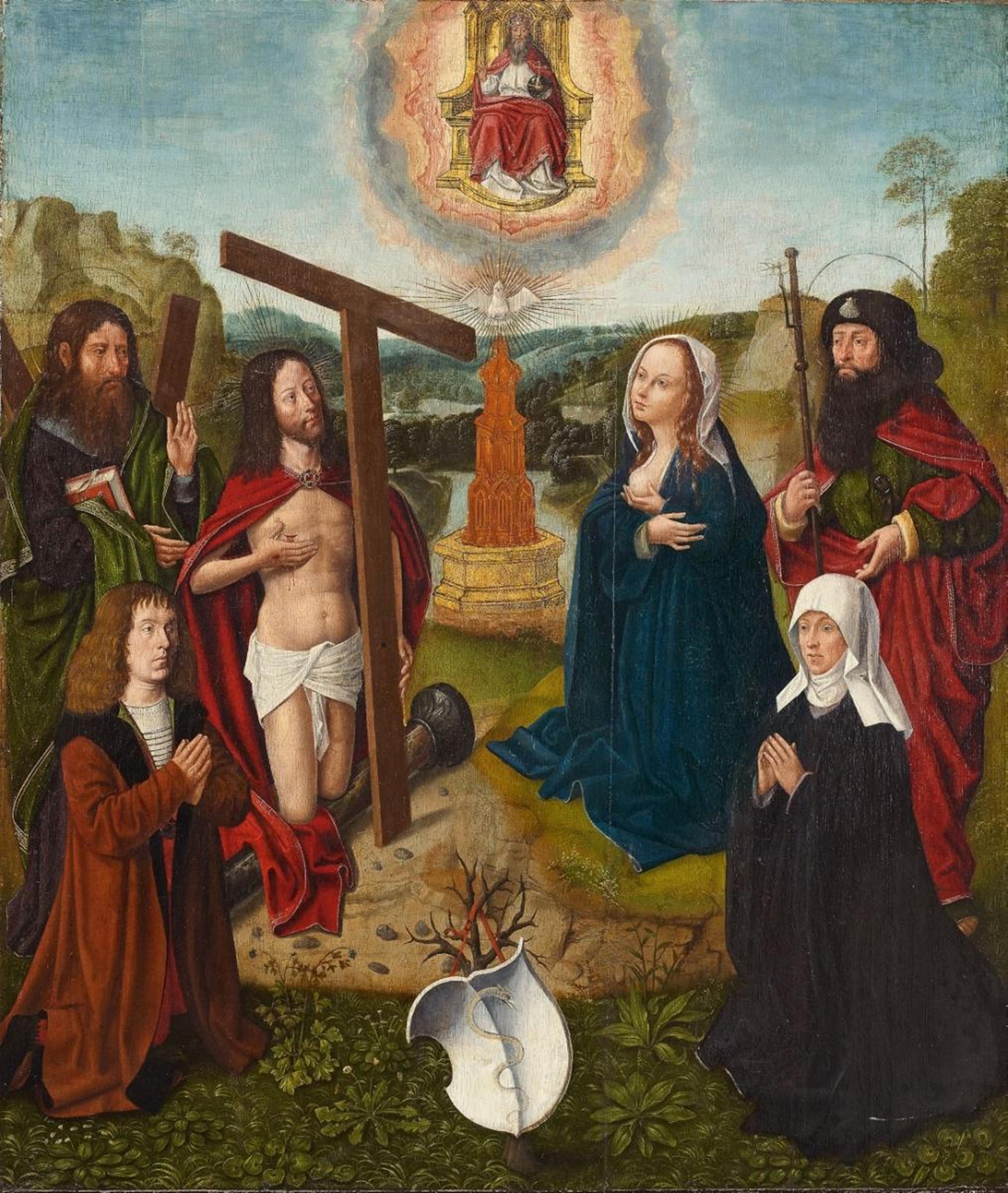 Flemish School, circa 1500 - CHRIST AND THE VIRGIN AS INTERCESSORS - image-1