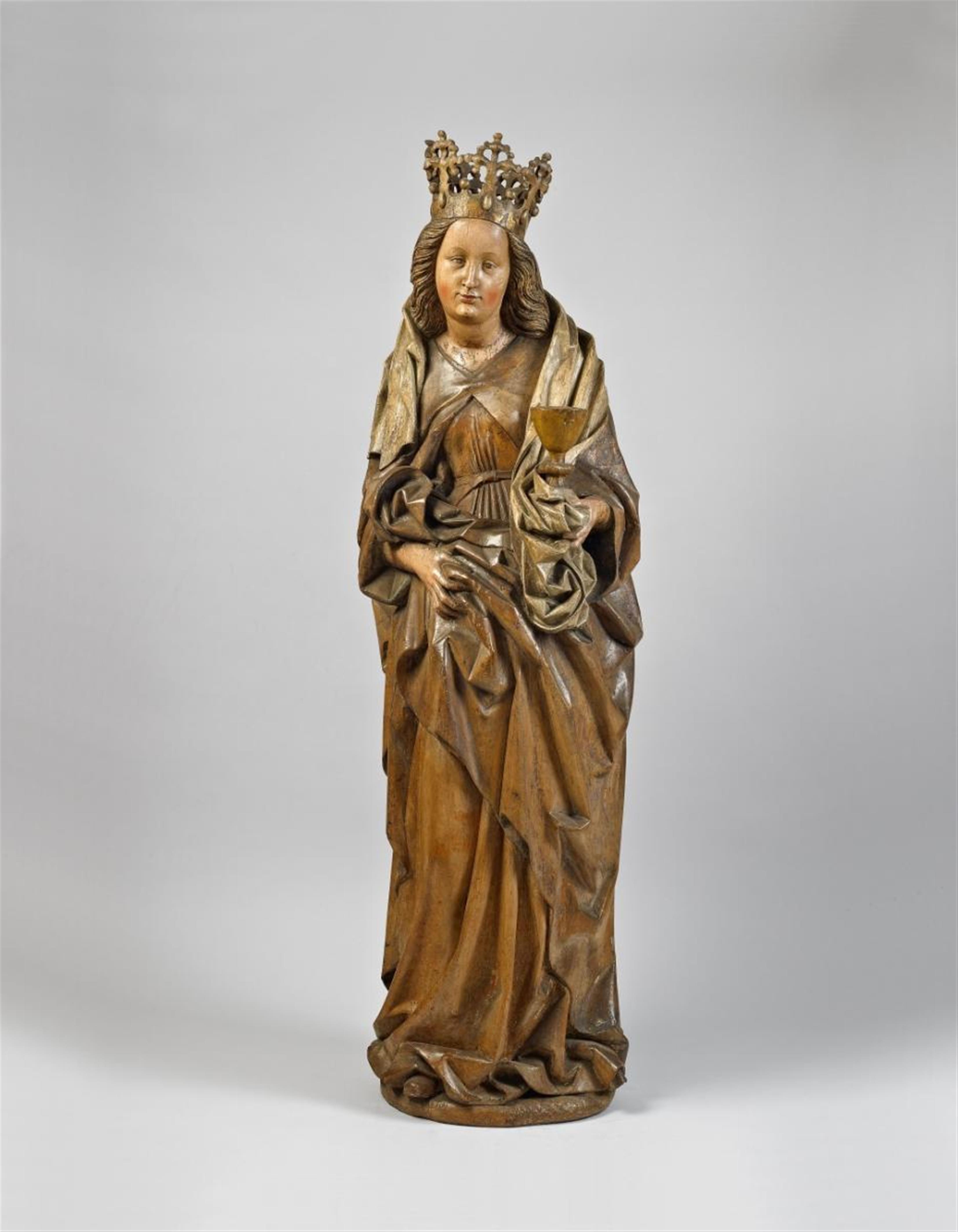 A high-relief oakwood figure of SAINTBARBARA - image-1