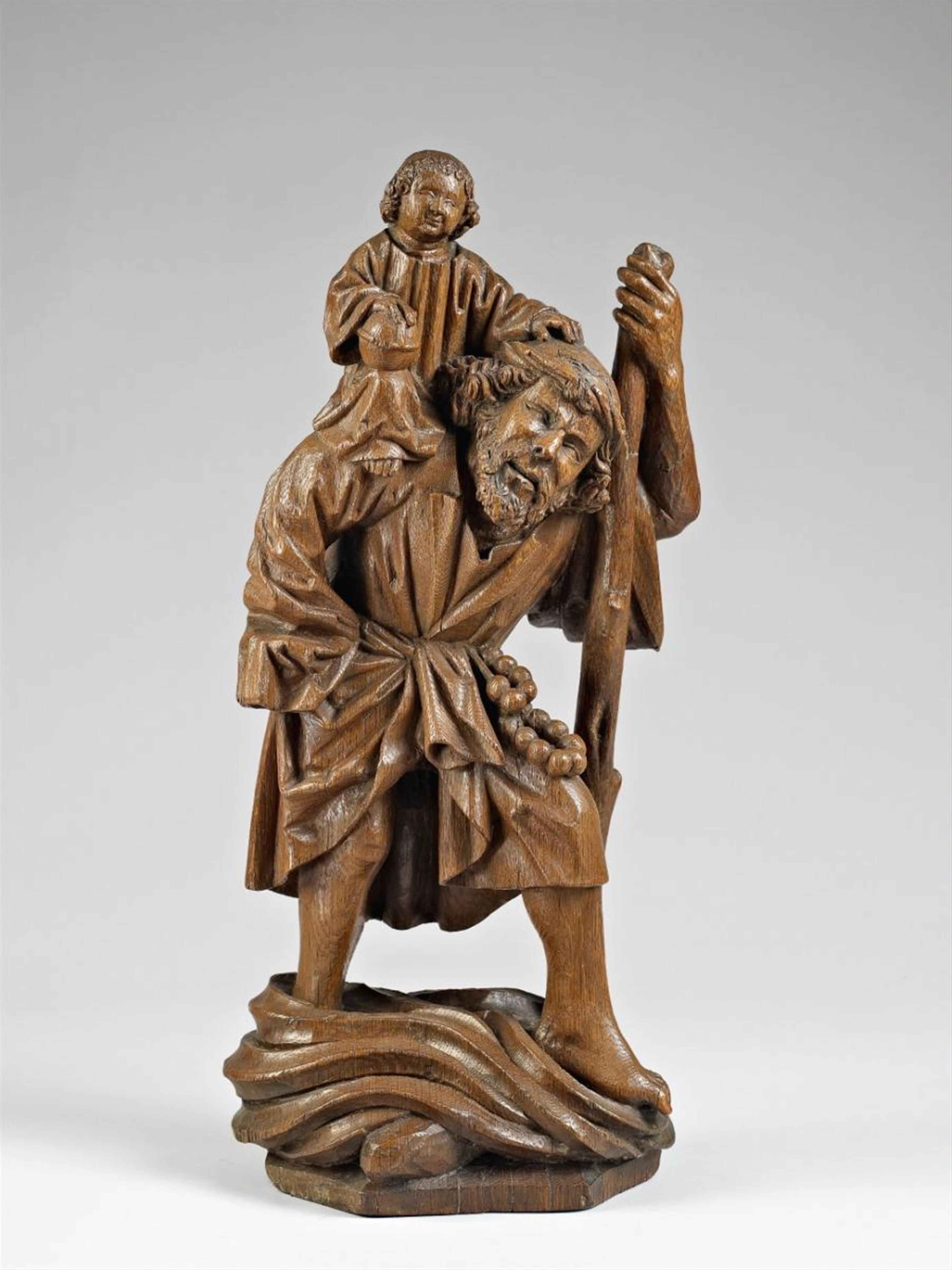 An oak wood figure of SAINT CHRISTOPHORUS - image-1